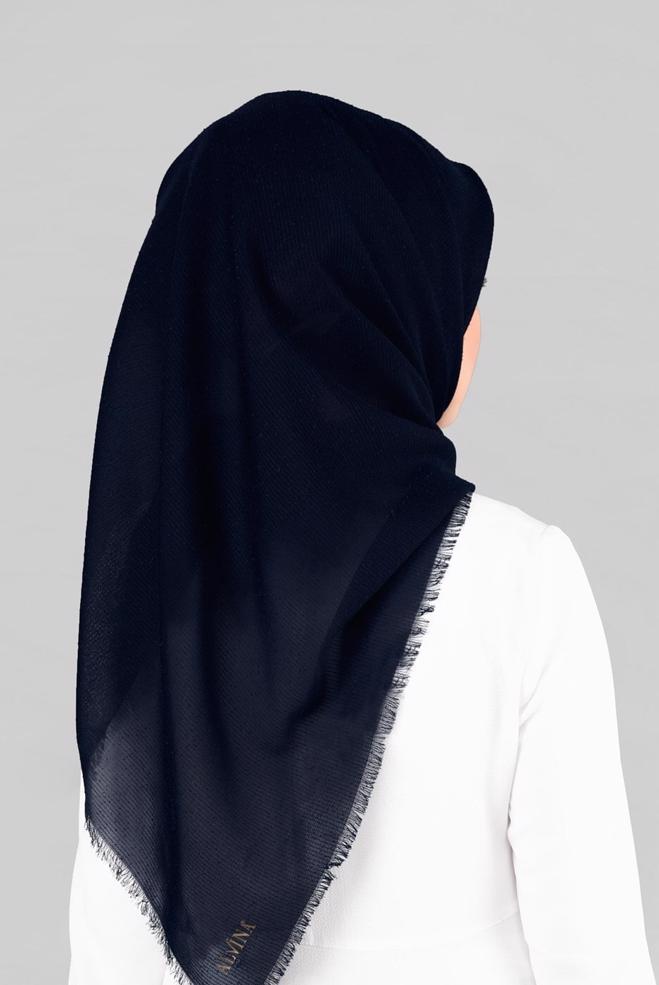 Vêtements hijab BLEU MARINE 9853-1 ALVİNA BUKLE PÜSKÜLLÜ EŞARP - ALVİNA