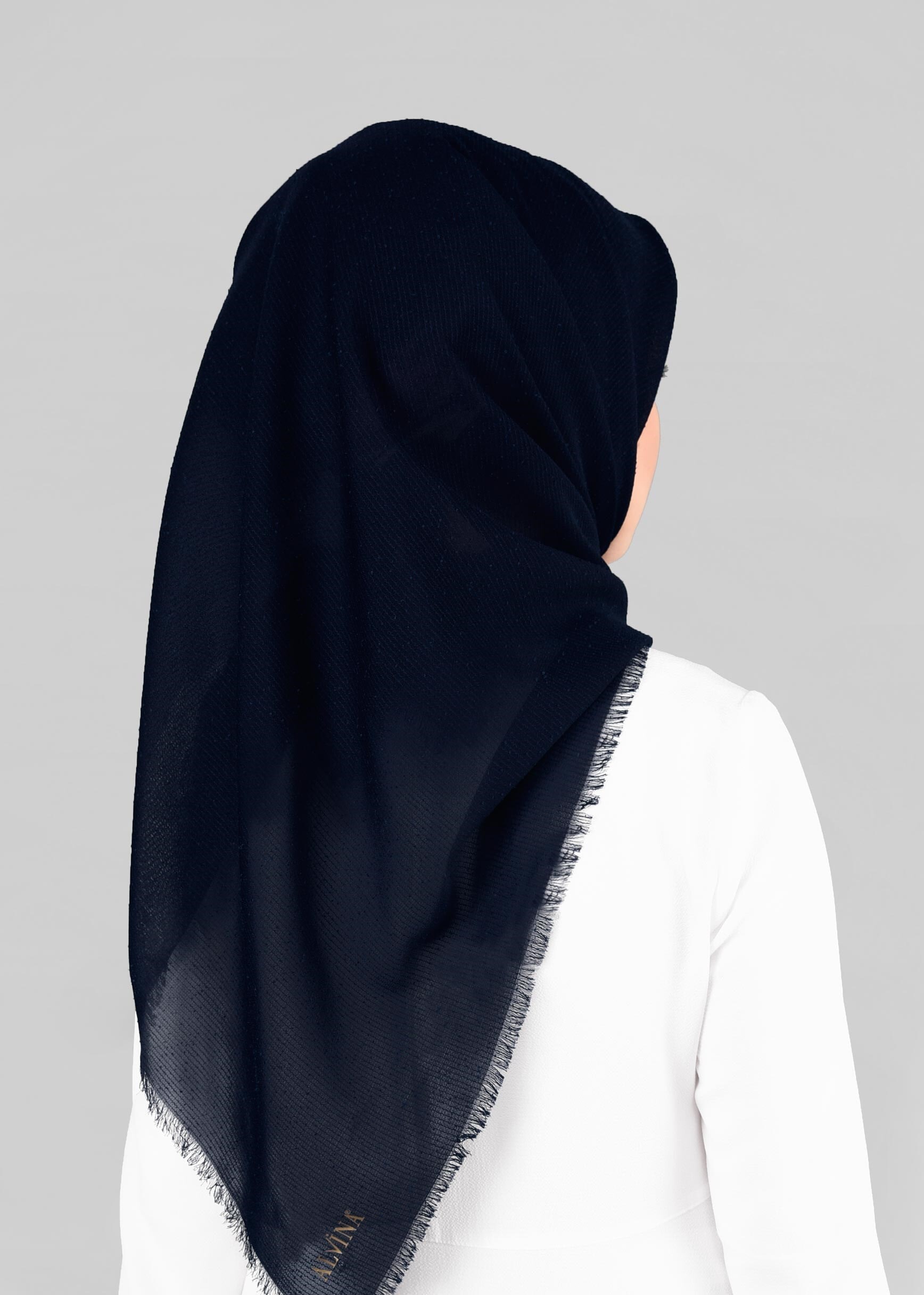 Vêtements hijab BLEU MARINE 9853-1 ALVİNA BUKLE PÜSKÜLLÜ EŞARP