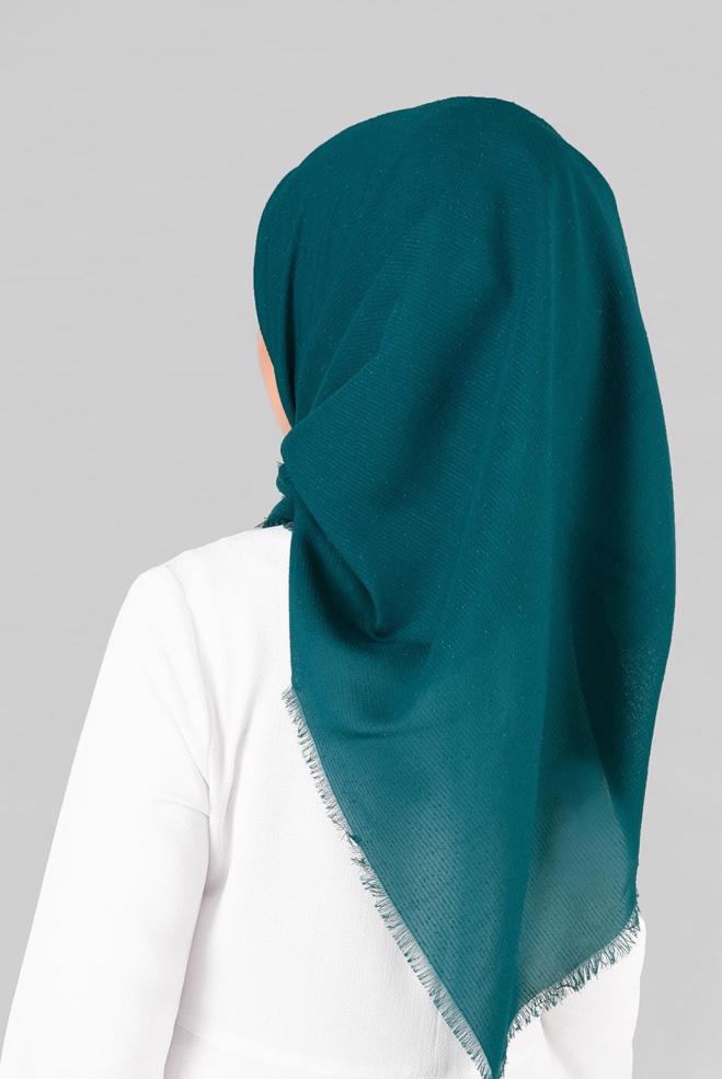 Vêtements hijab BLEU 9853-1 ALVİNA BUKLE PÜSKÜLLÜ EŞARP - ALVİNA