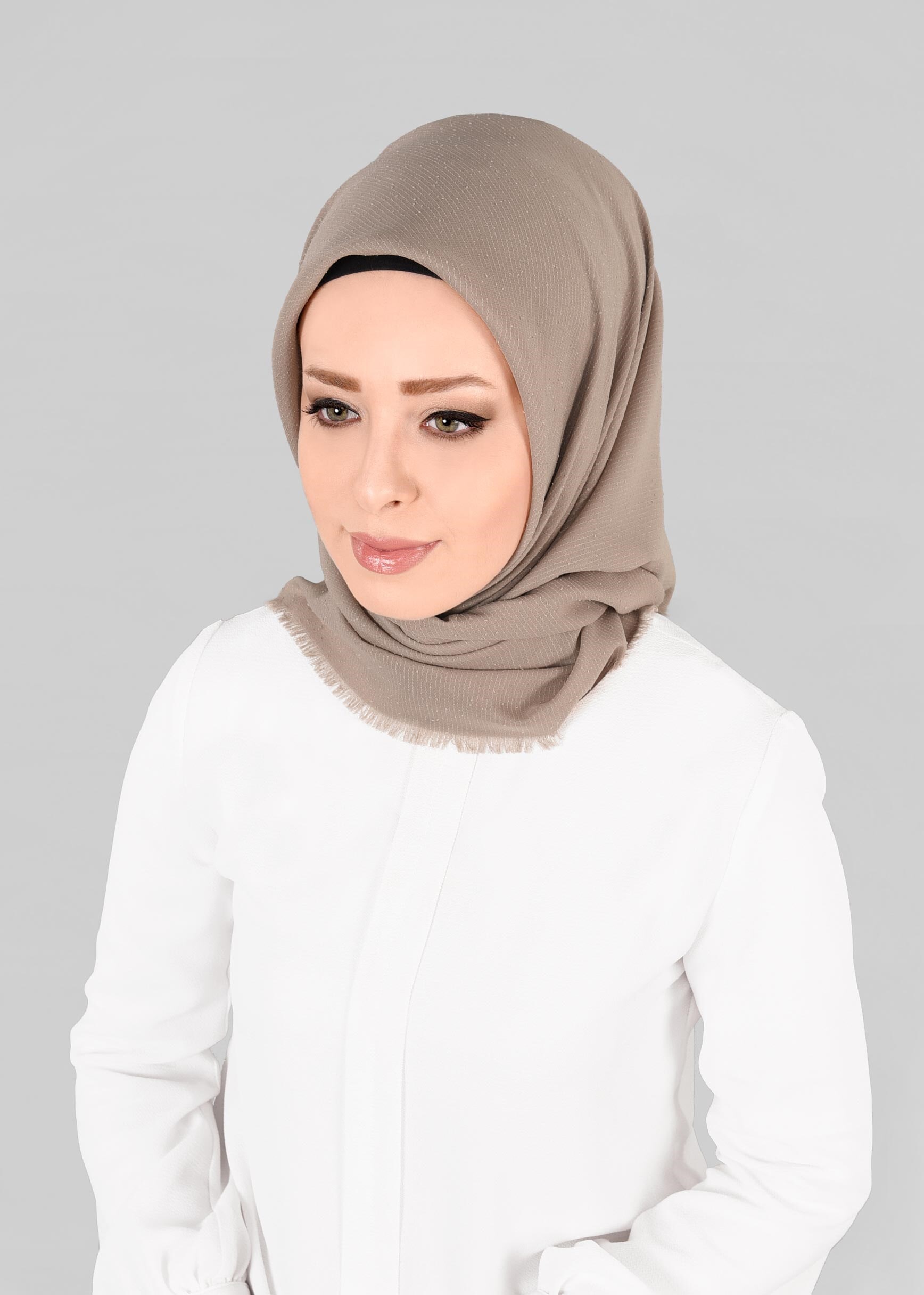 Vêtements hijab VISON 9853-1 ALVİNA BUKLE PÜSKÜLLÜ EŞARP