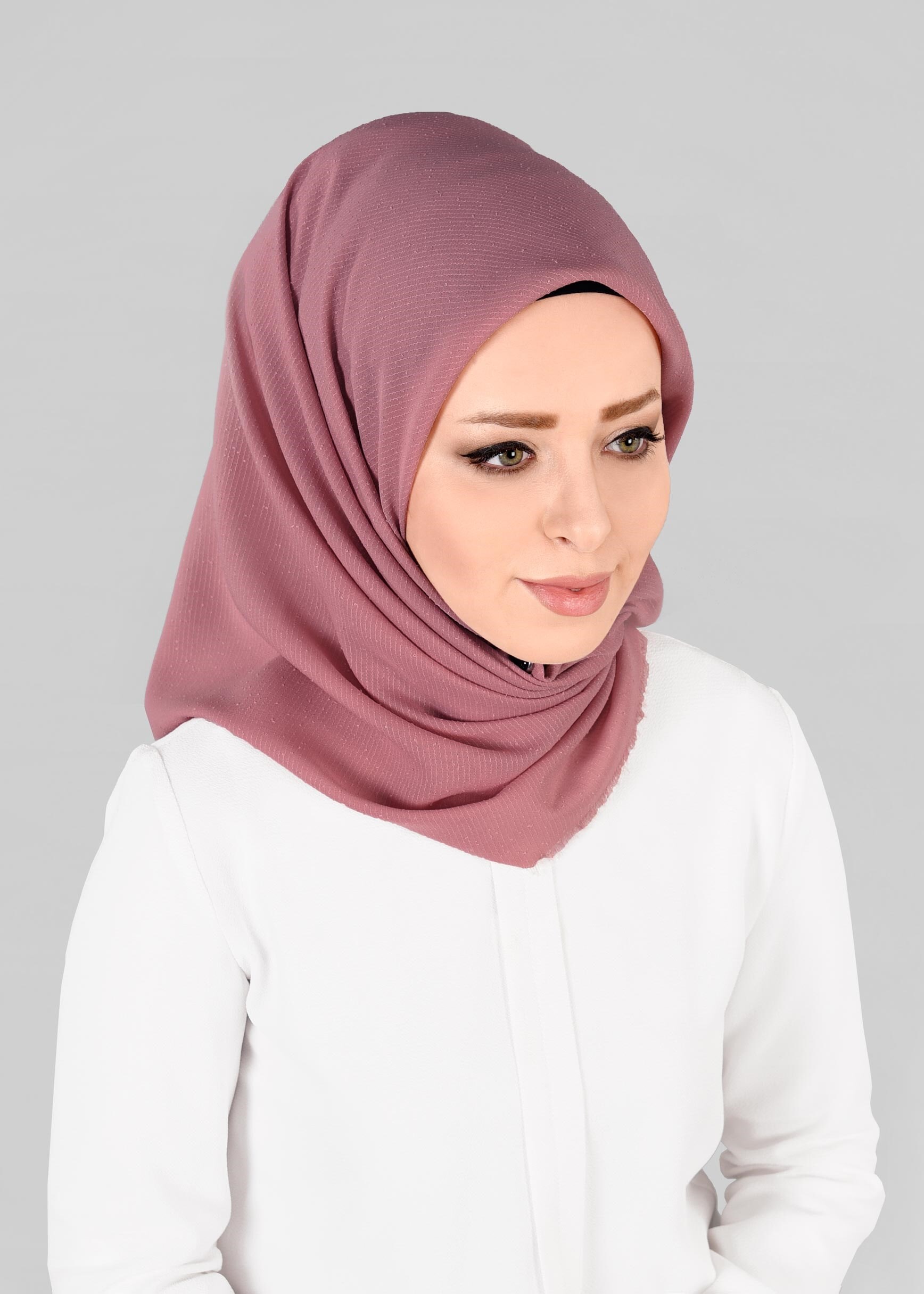 Vêtements hijab ROSE 9853-1 ALVİNA BUKLE PÜSKÜLLÜ EŞARP