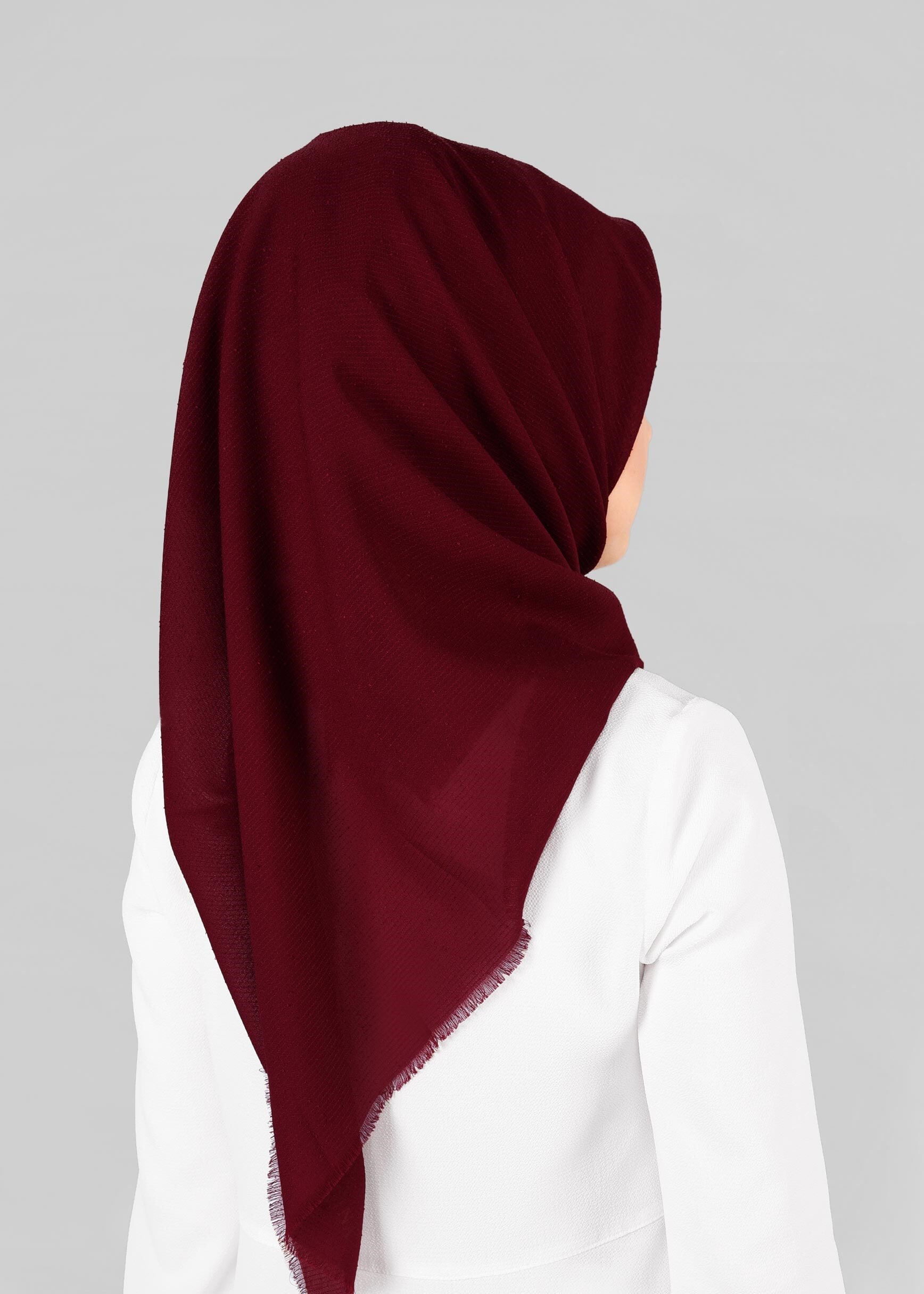 Vêtements hijab ROUGE BORDEAUX 9853-1 ALVİNA BUKLE PÜSKÜLLÜ EŞARP