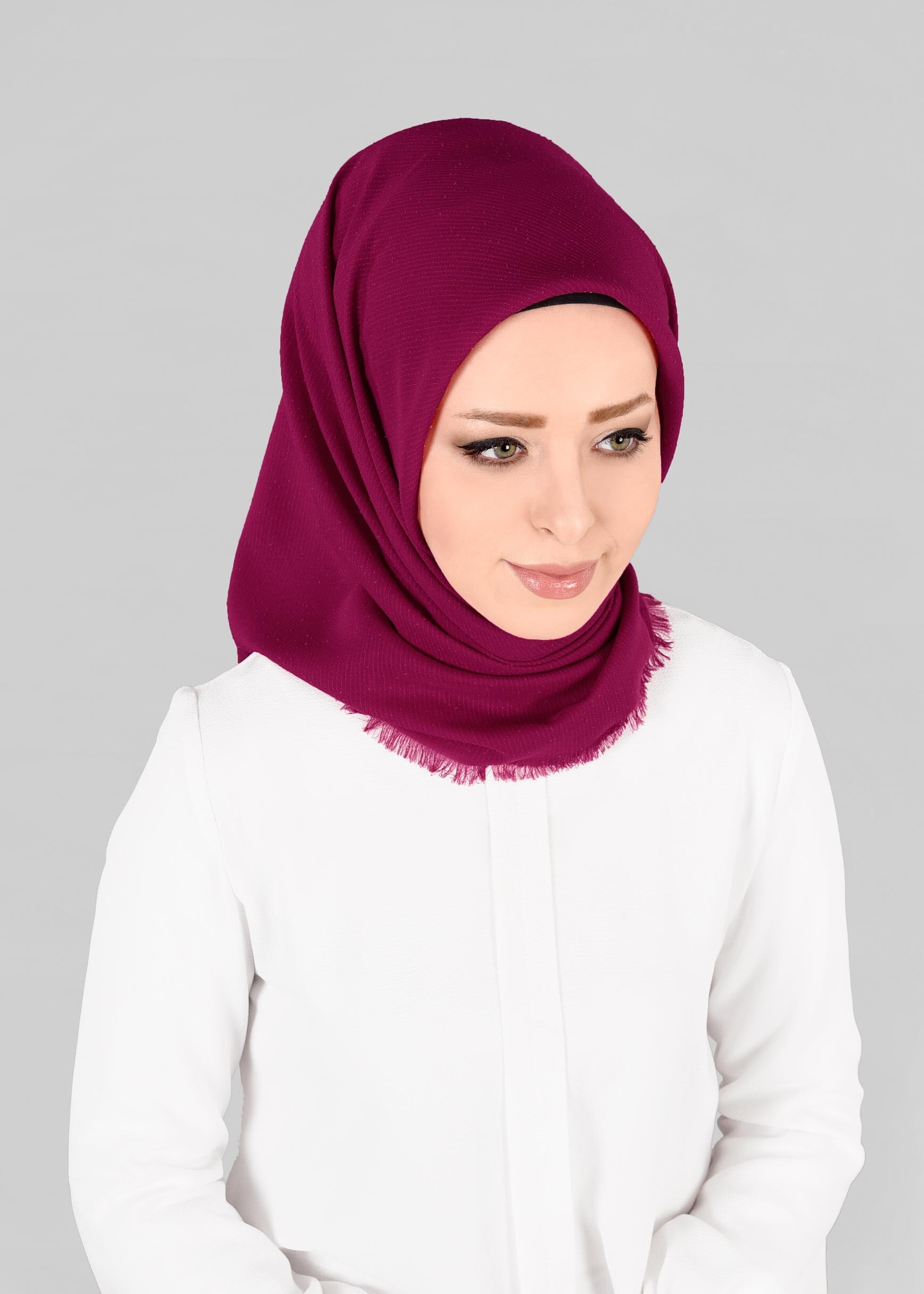 Tesettür giyim MOR 9853-1 ALVİNA BUKLE PÜSKÜLLÜ EŞARP