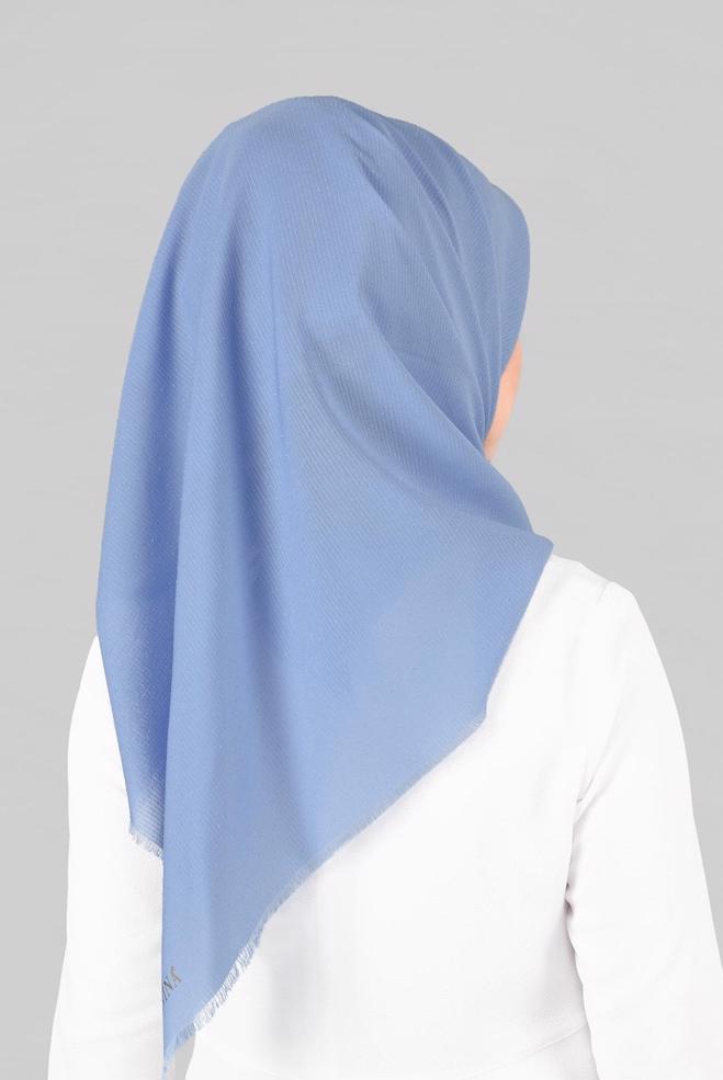 Vêtements hijab BLEU 9853-1 ALVİNA BUKLE PÜSKÜLLÜ EŞARP - ALVİNA