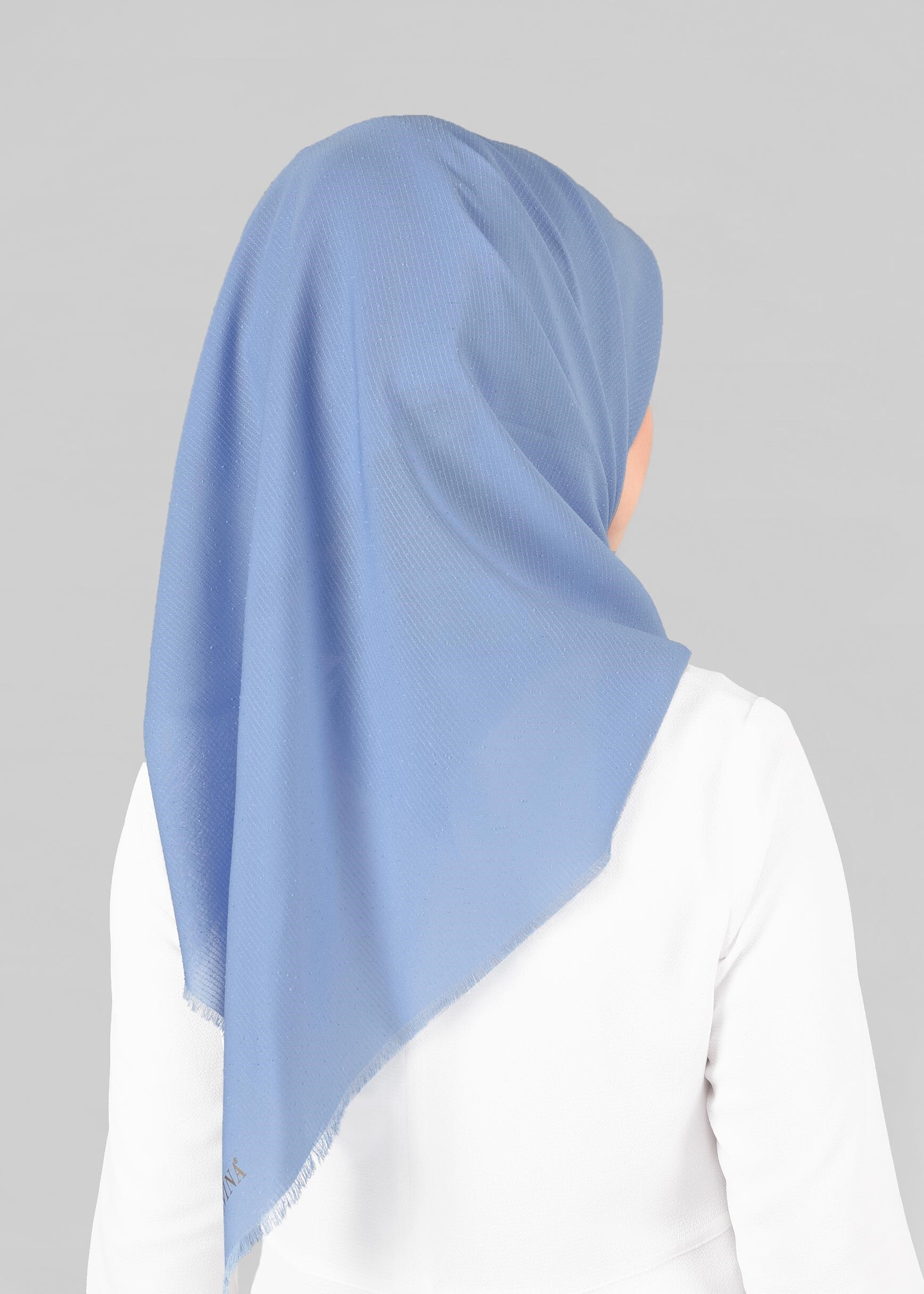 Hijab clothing BLUE 9853-1 ALVİNA BUKLE PÜSKÜLLÜ EŞARP