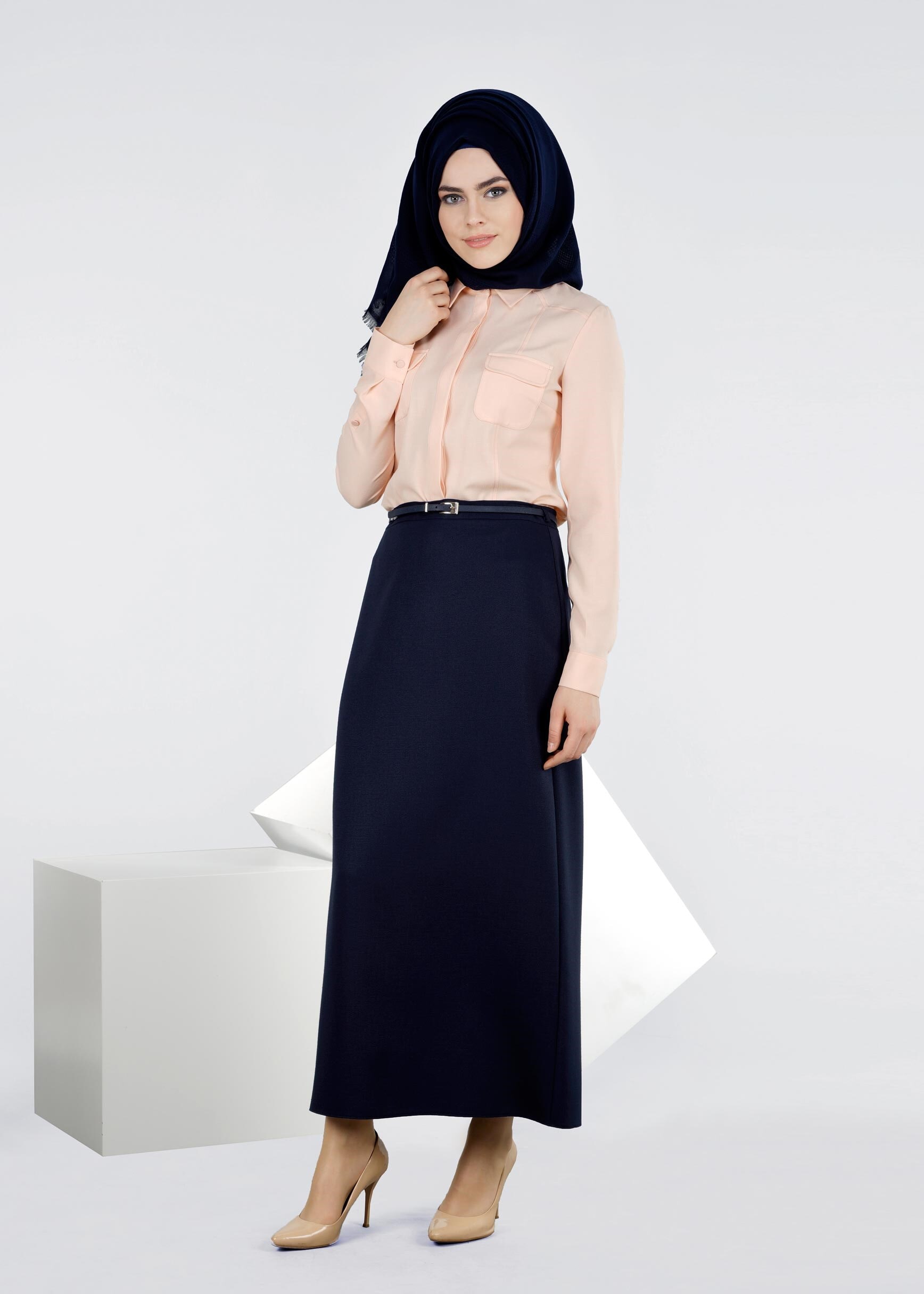 Tesettür giyim LACİVERT 6002 WİNTER ELİZA ETEK 40/48