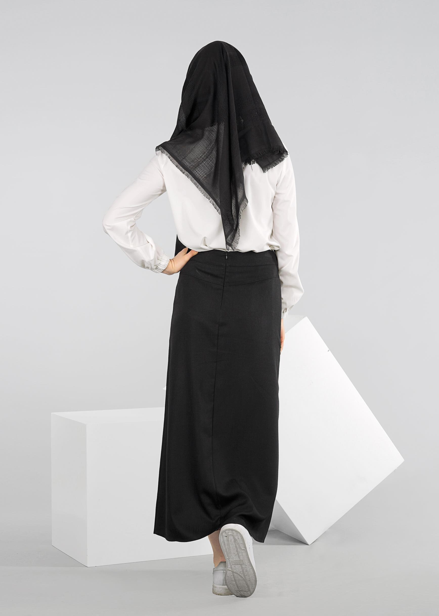 Tesettür giyim SİYAH 6004 DERİN 8169 ETEK 38/46 TEK40