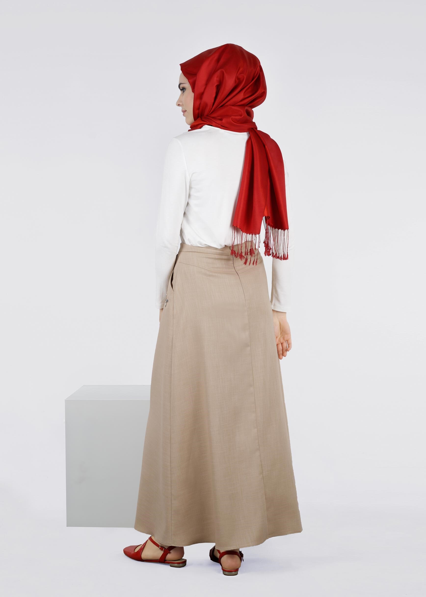 Tesettür giyim BEJ 6005 DERİN 8169 ETEK 38/44 TEK36