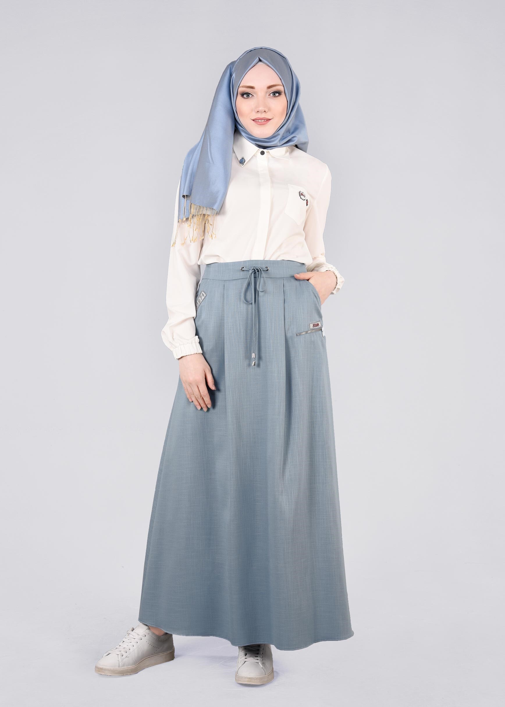 Tesettür giyim MAVİ 6005 DERİN 8169 ETEK 38/44 TEK36