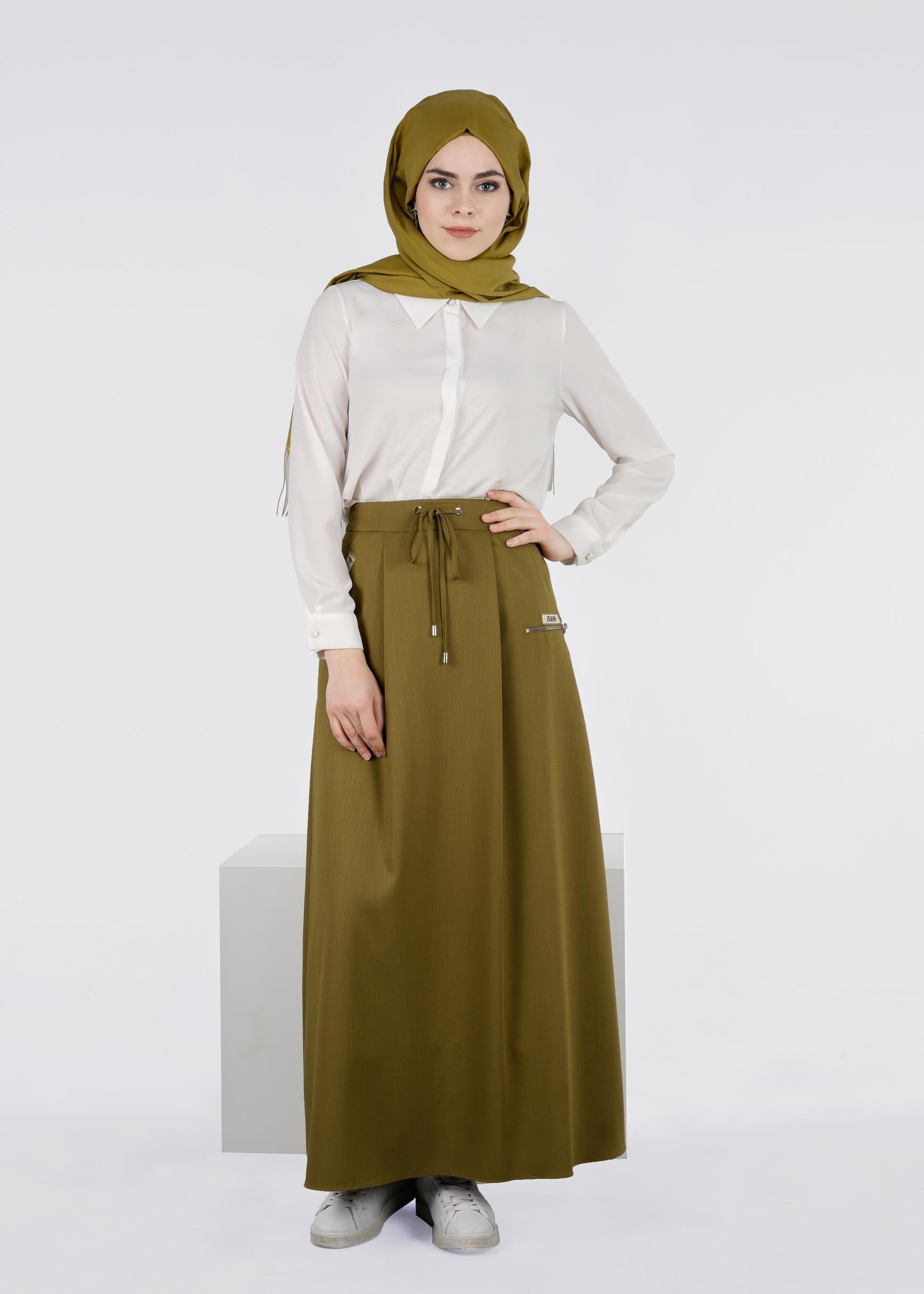 Tesettür giyim YEŞİL 6005 DERİN 8169 ETEK 38/44 TEK36