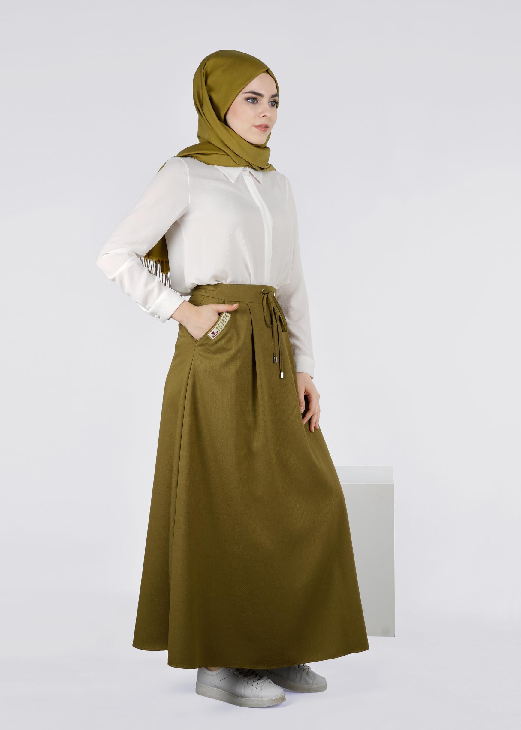 Tesettür giyim YEŞİL 6005 DERİN 8169 ETEK 38/44 TEK36