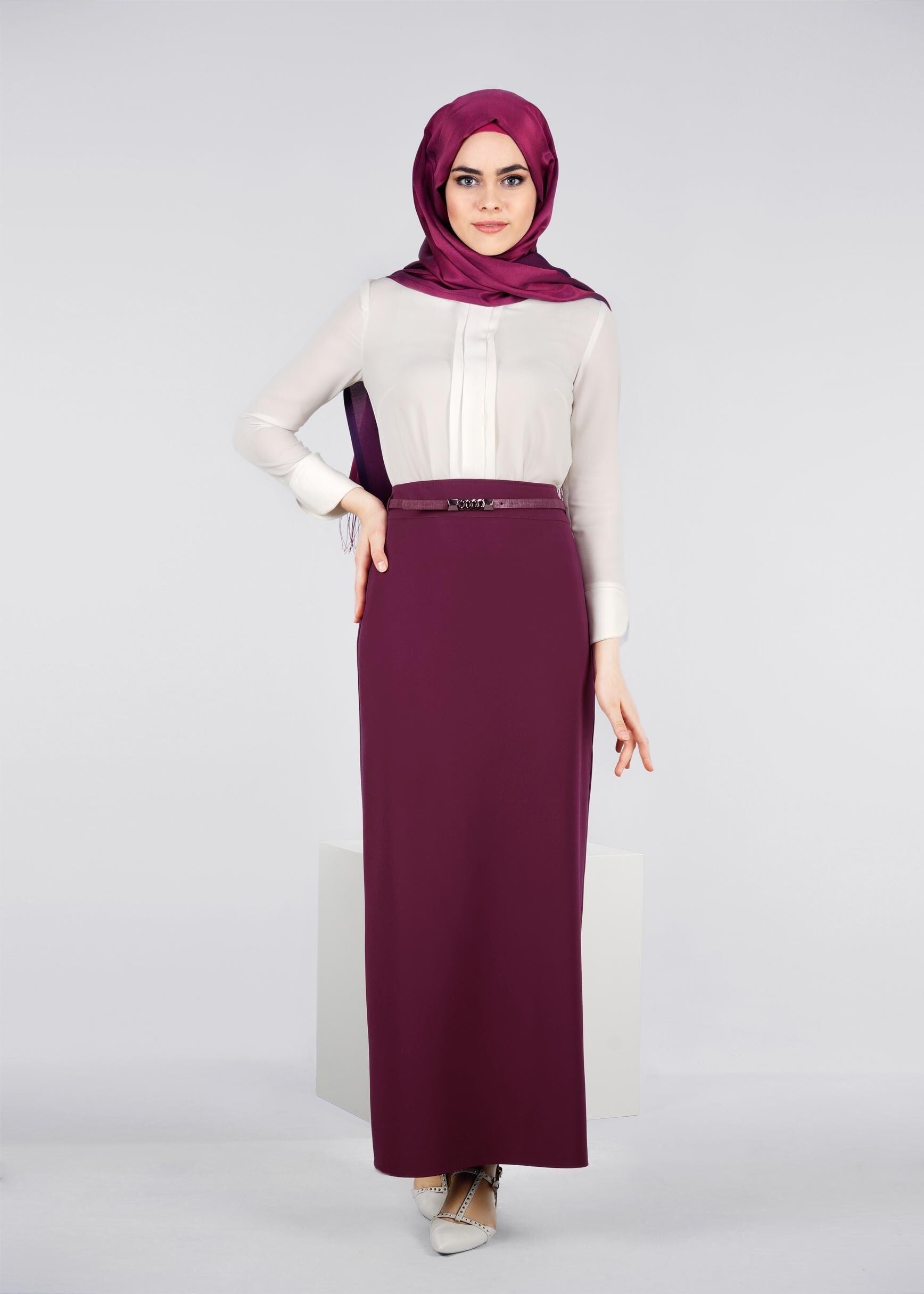 Tesettür giyim MÜRDÜM 6006 ÇAĞLA 55557 ETEK 38/46 TEK40