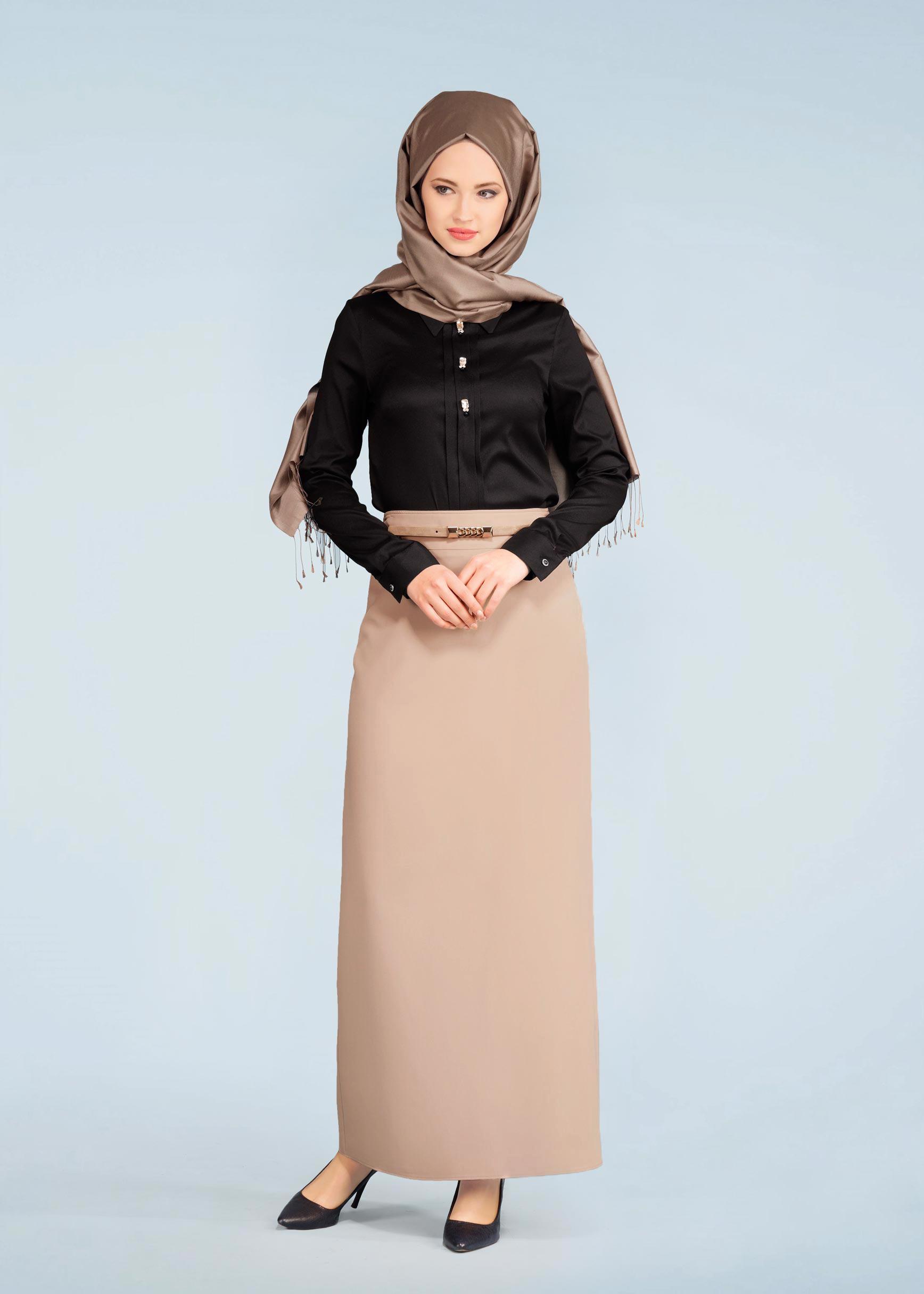 Tesettür giyim PUDRA 6006 ÇAĞLA 55557 ETEK 38/46 TEK40