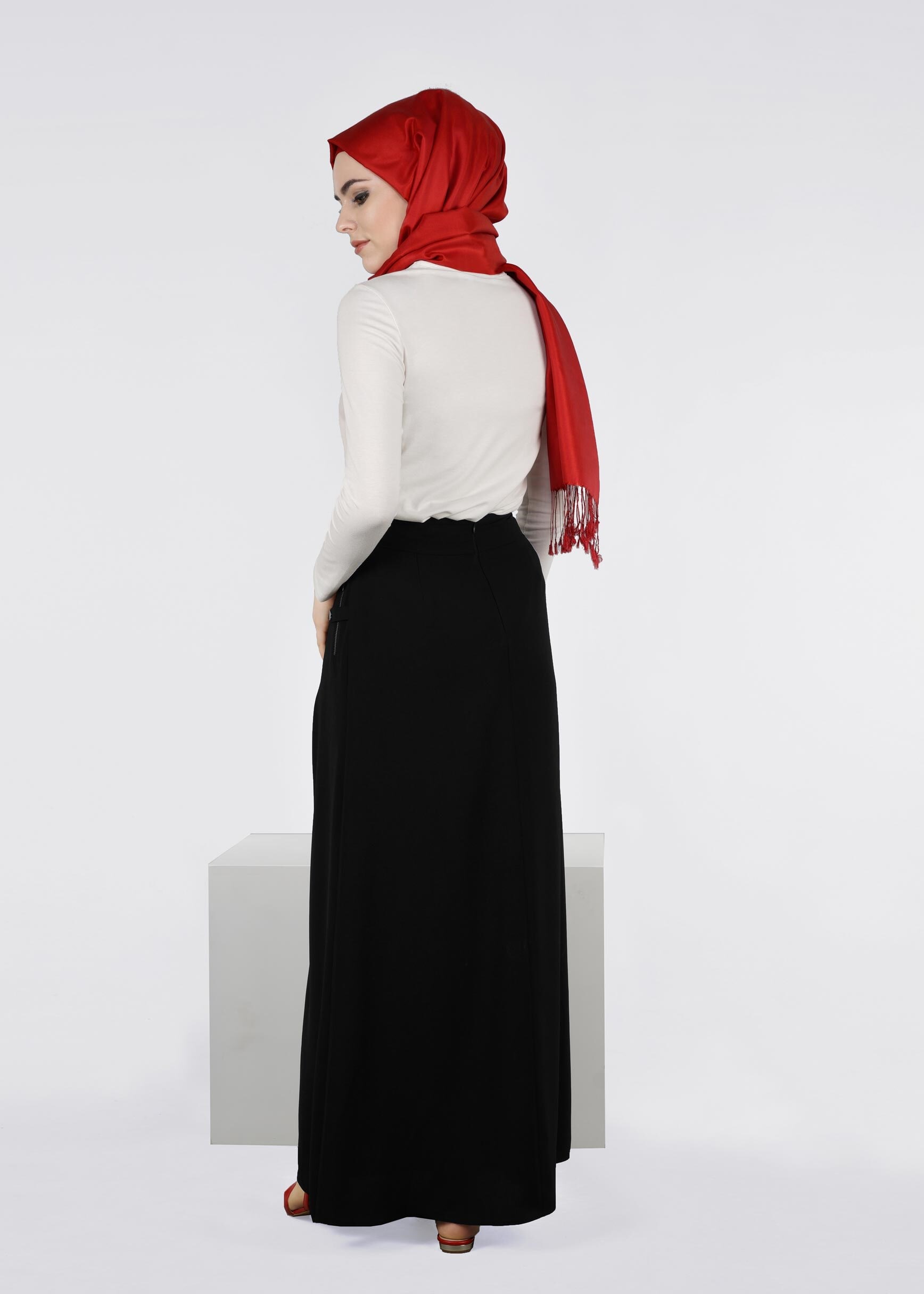 Tesettür giyim SİYAH 6007 7785 ETEK 36/44 TEK40