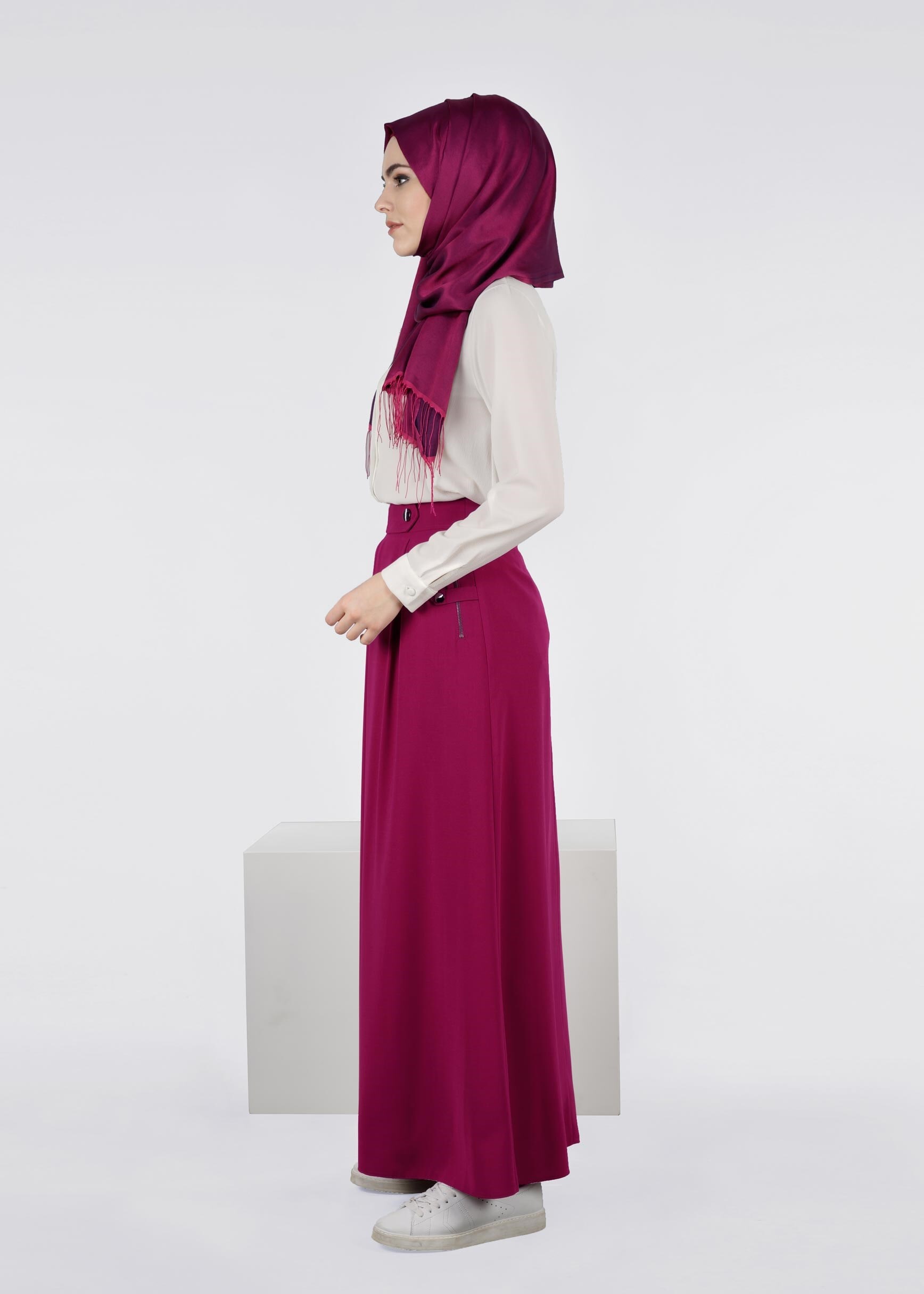 Tesettür giyim FUŞYA 6007 7785 ETEK 36/44 TEK40