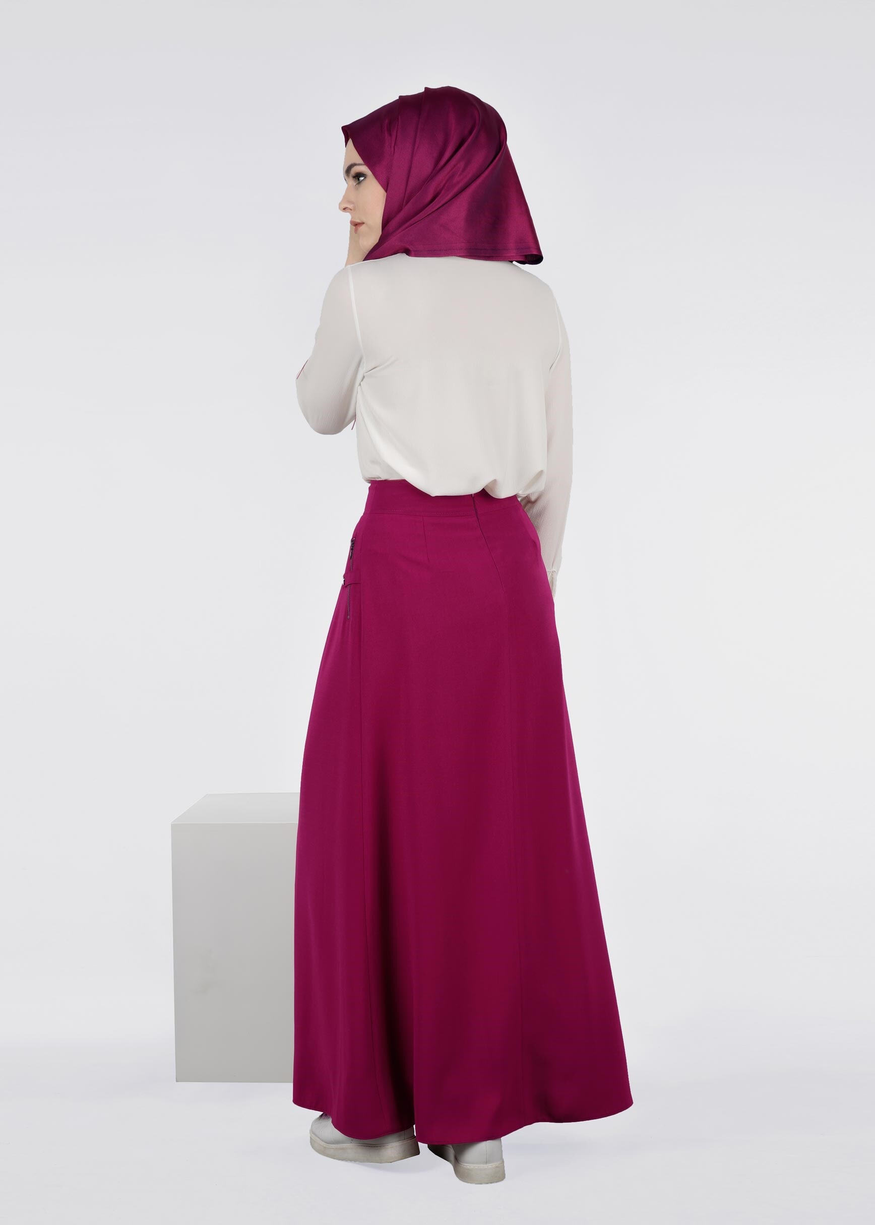 Tesettür giyim FUŞYA 6007 7785 ETEK 36/44 TEK40