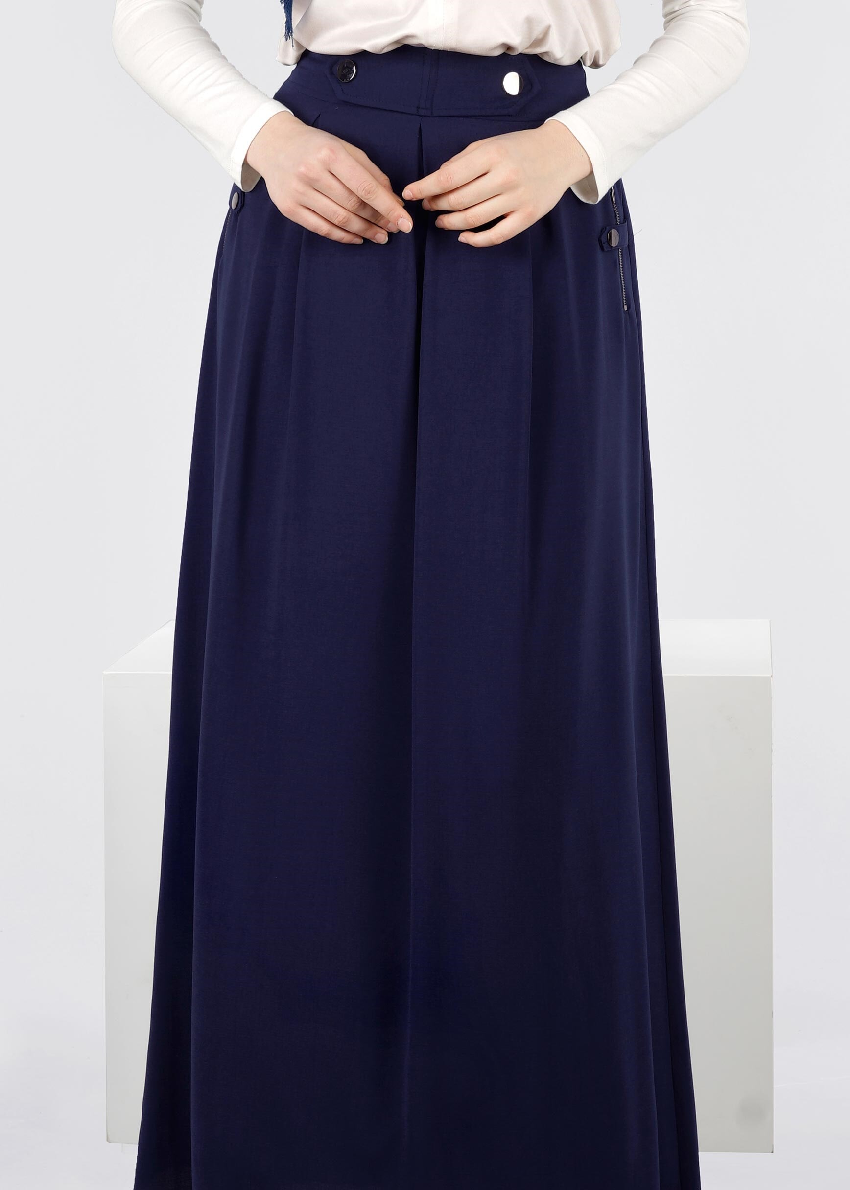 Tesettür giyim LACİVERT 6007 7785 ETEK 36/44 TEK40