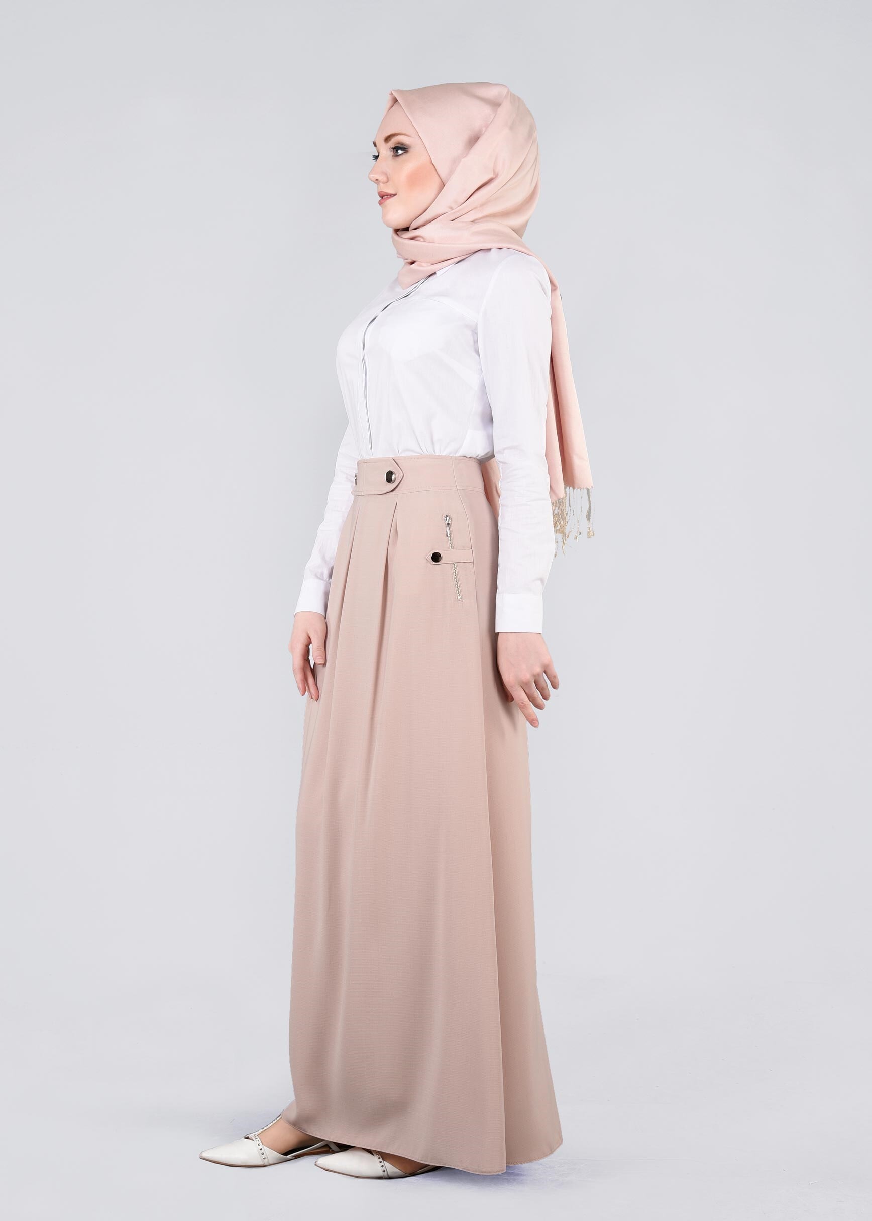 Tesettür giyim BEJ 6007 7785 ETEK 36/44 TEK40