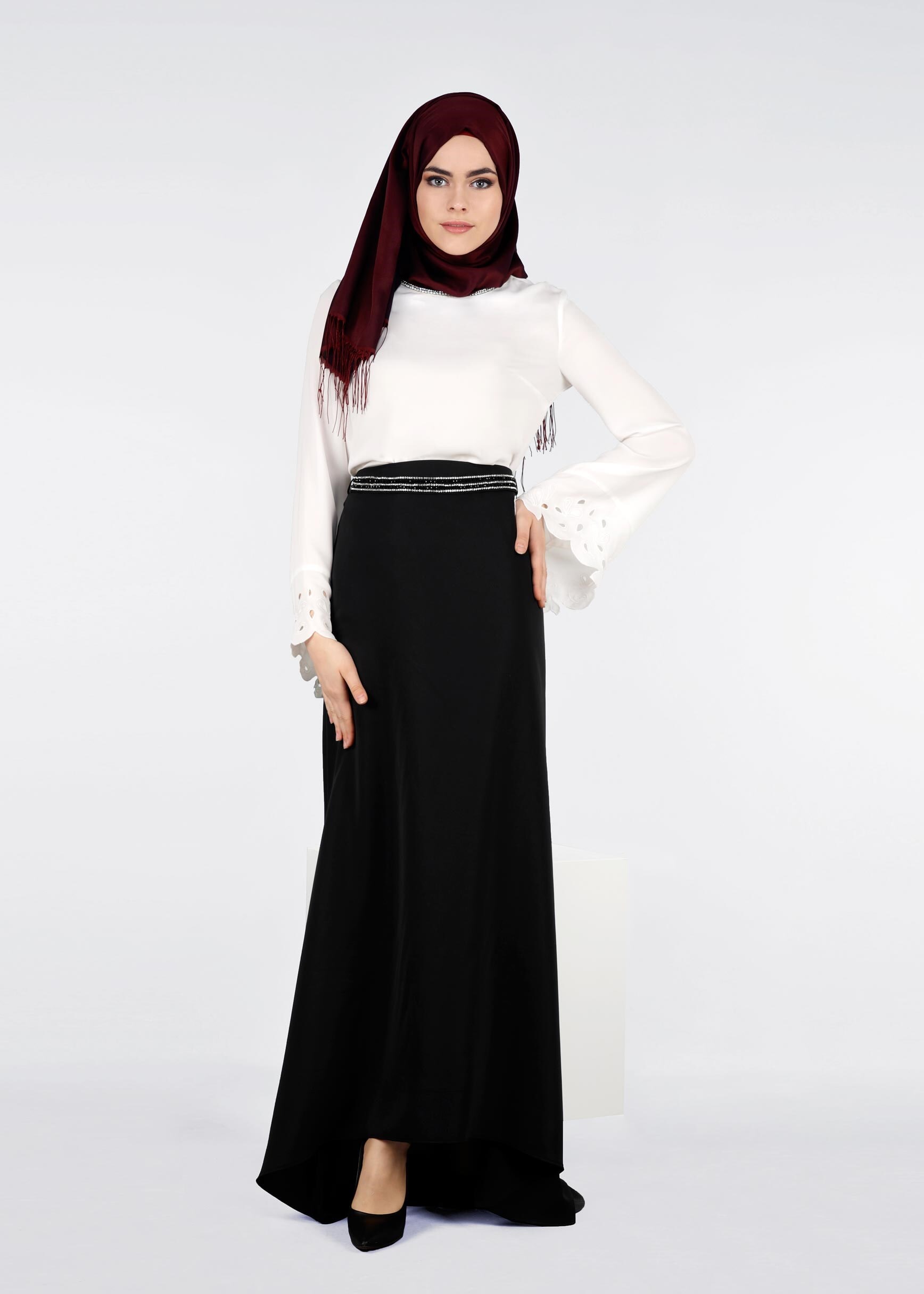 Tesettür giyim SİYAH 6009 ELİTE 11620 TESETTÜR ETEK 38/44 TEK38-40