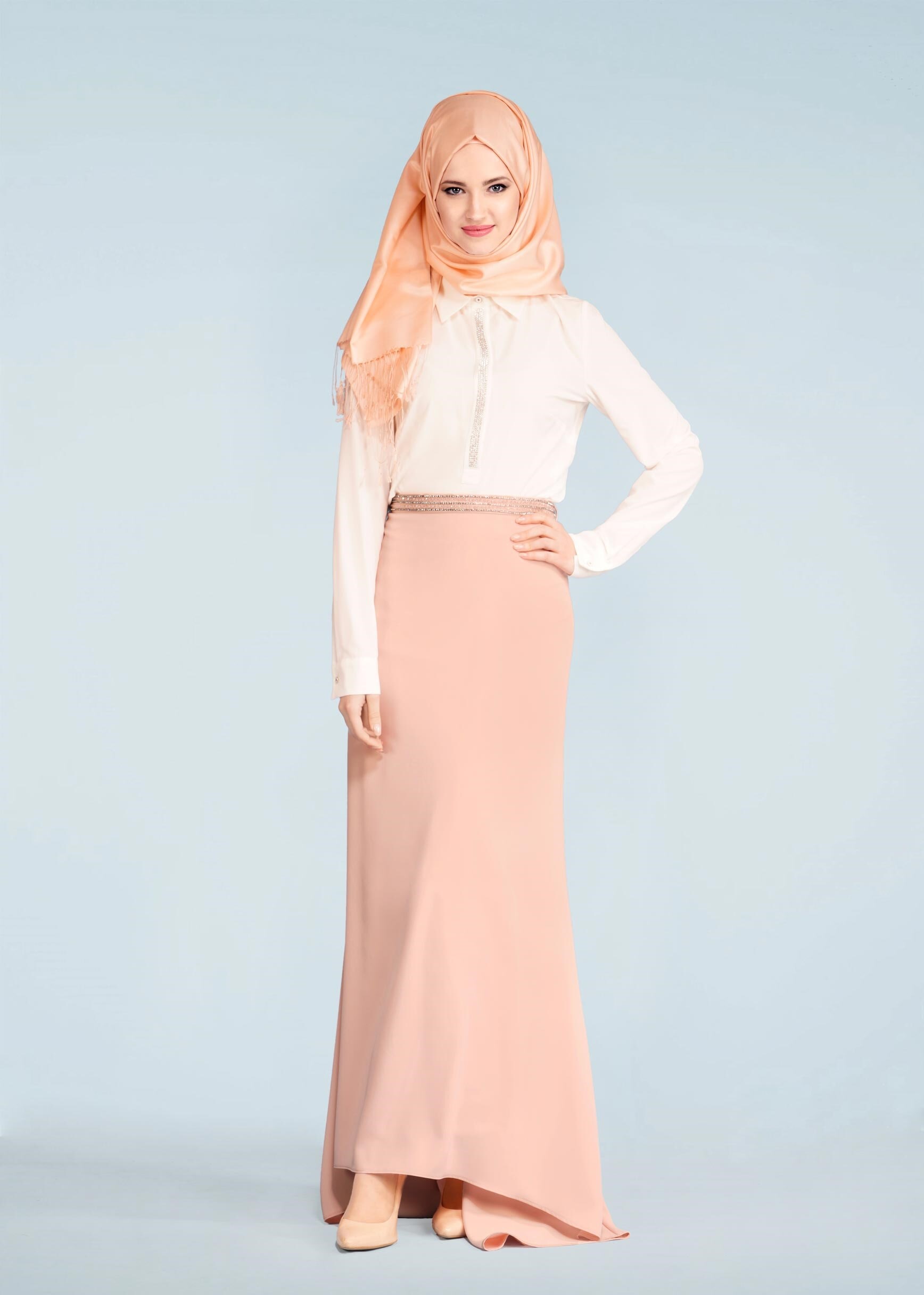 Tesettür giyim PUDRA 6009 ELİTE 11620 TESETTÜR ETEK 38/44 TEK38-40