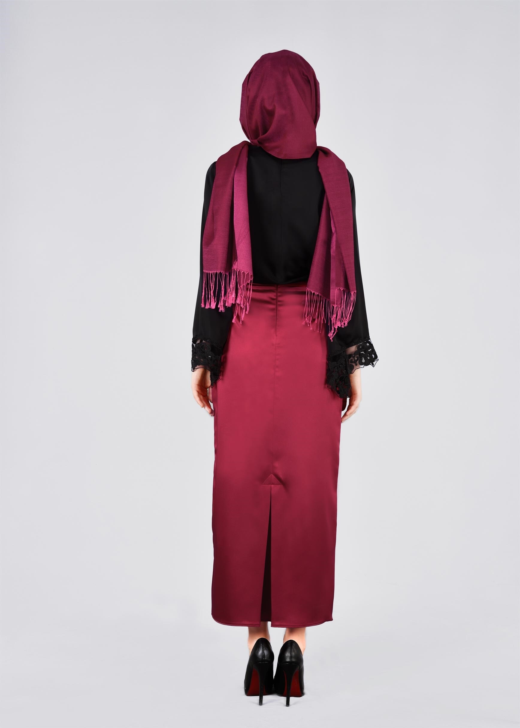 Tesettür giyim BORDO 6012 ALİSSA ETEK 38/44