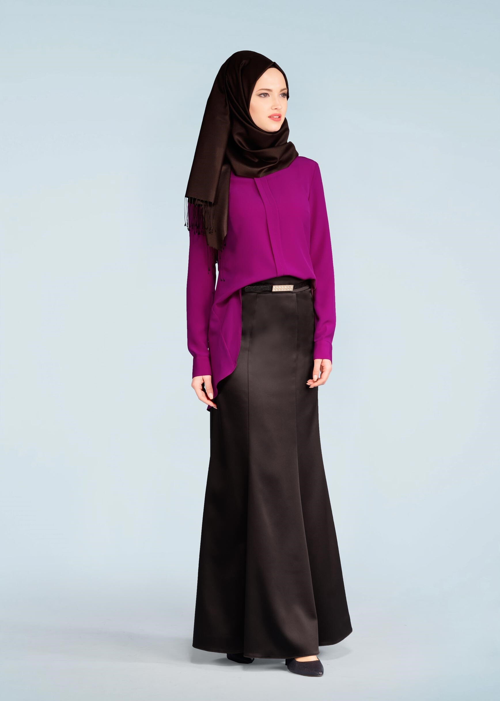 Tesettür giyim SİYAH 6013 ALİSSA ETEK 38/44
