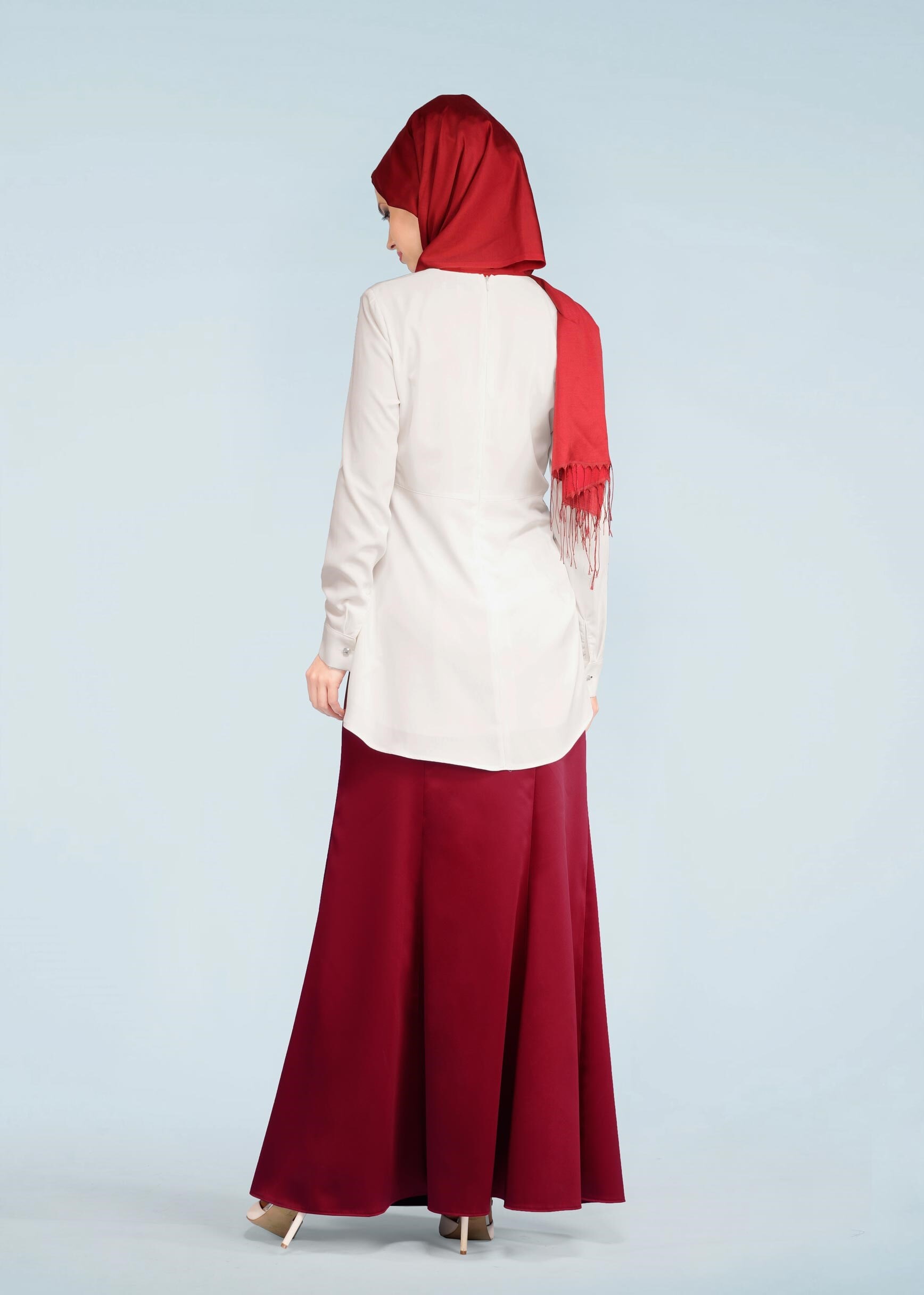 Tesettür giyim BORDO 6013 ALİSSA ETEK 38/44