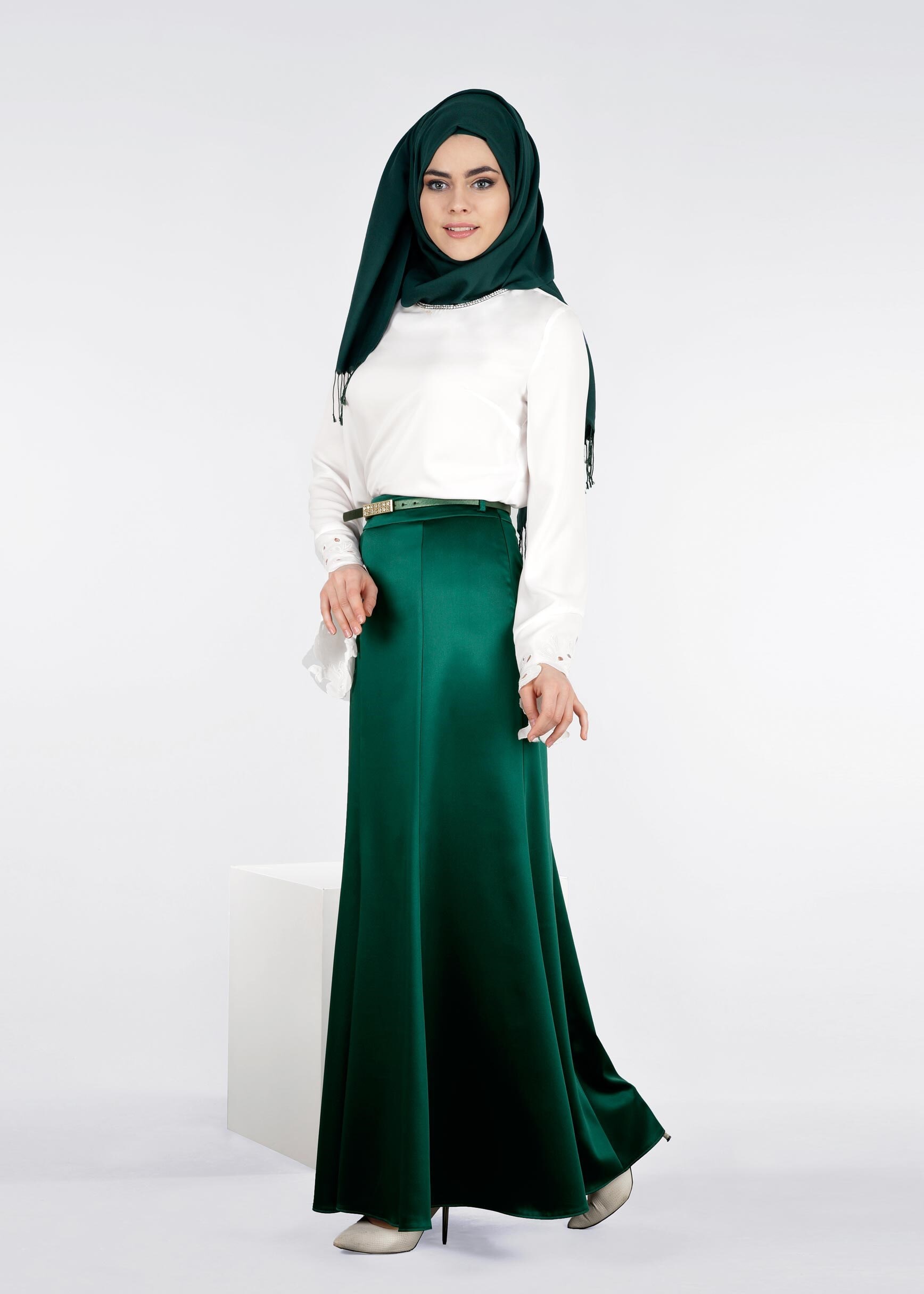 Tesettür giyim YEŞİL 6013 ALİSSA ETEK 38/44