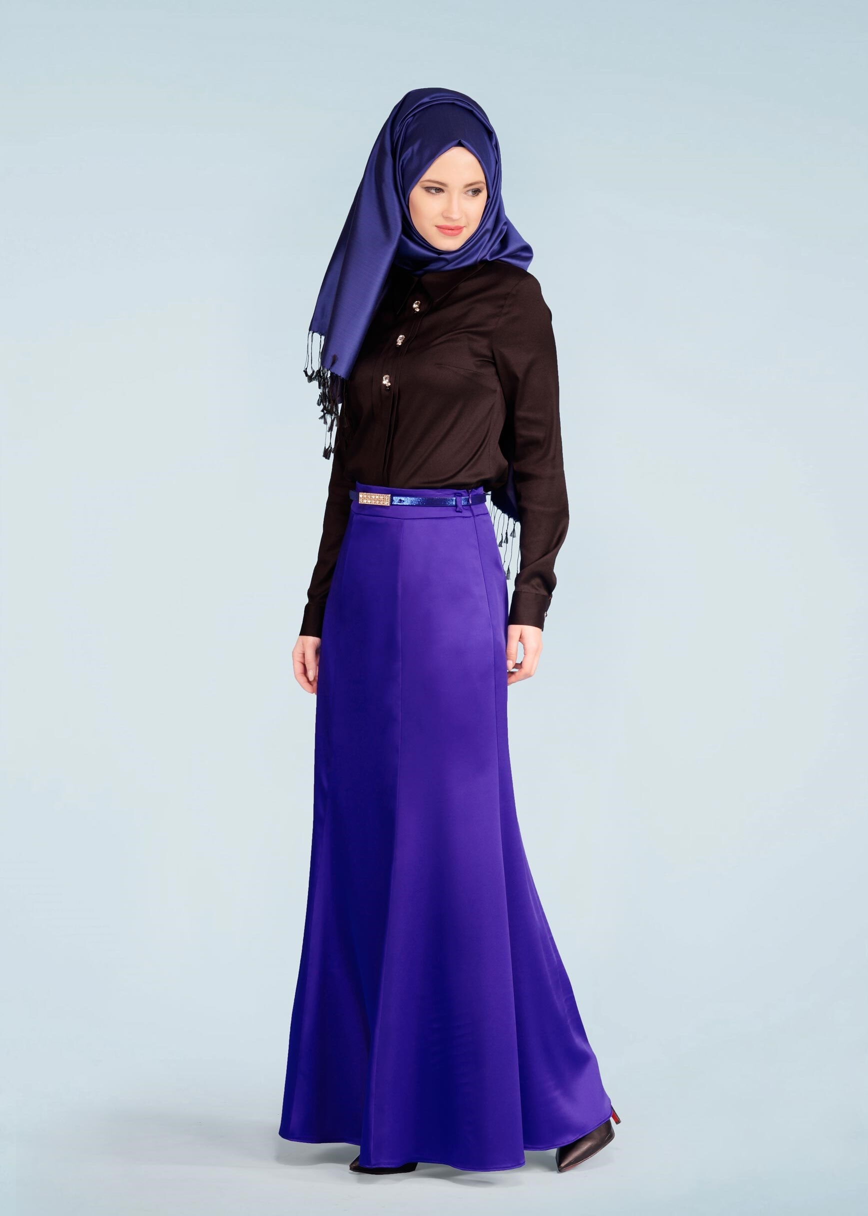 Tesettür giyim LACİVERT 6013 ALİSSA ETEK 38/44