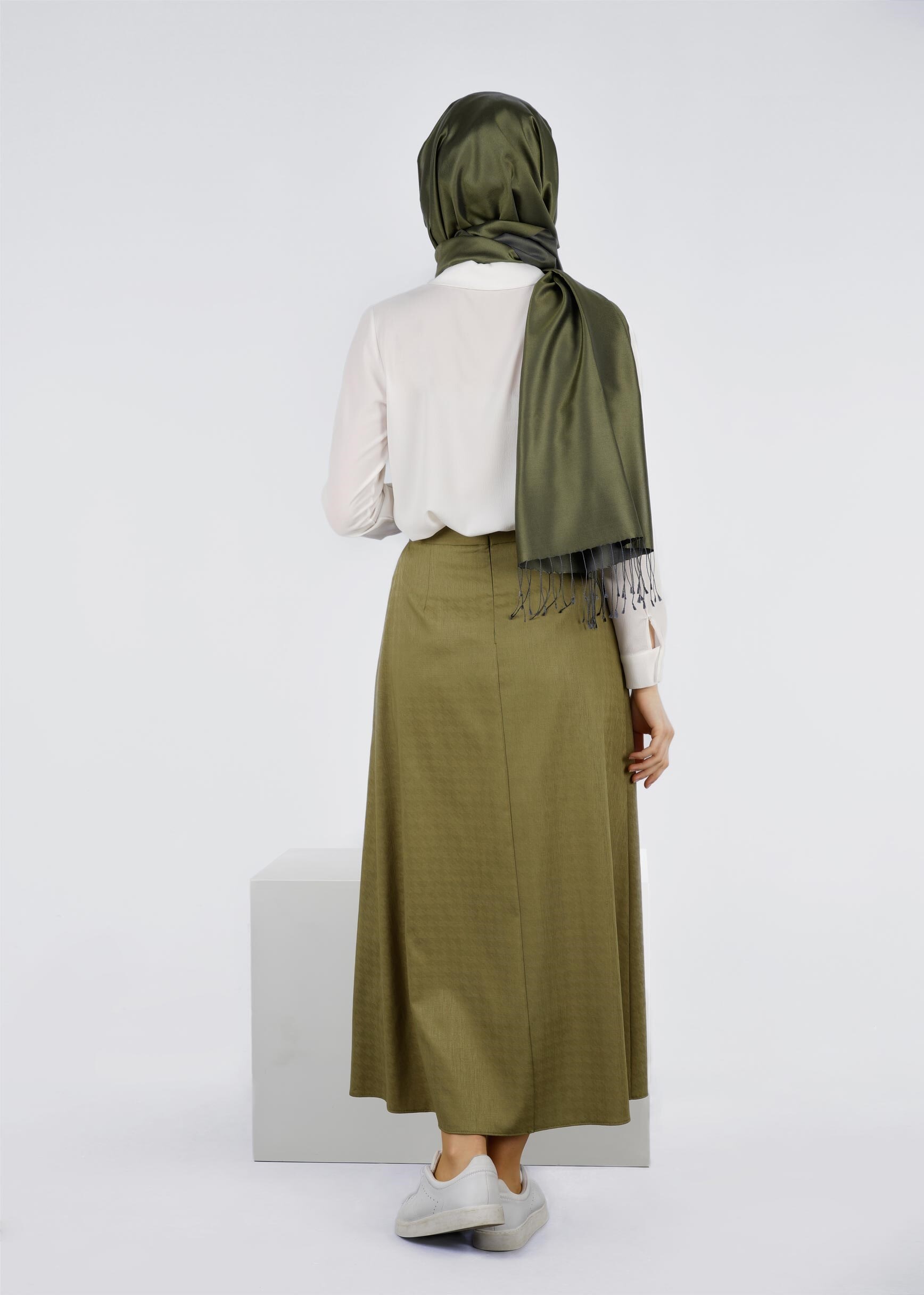 Tesettür giyim YEŞİL 6015 BERİL 736 ETEK 38/44