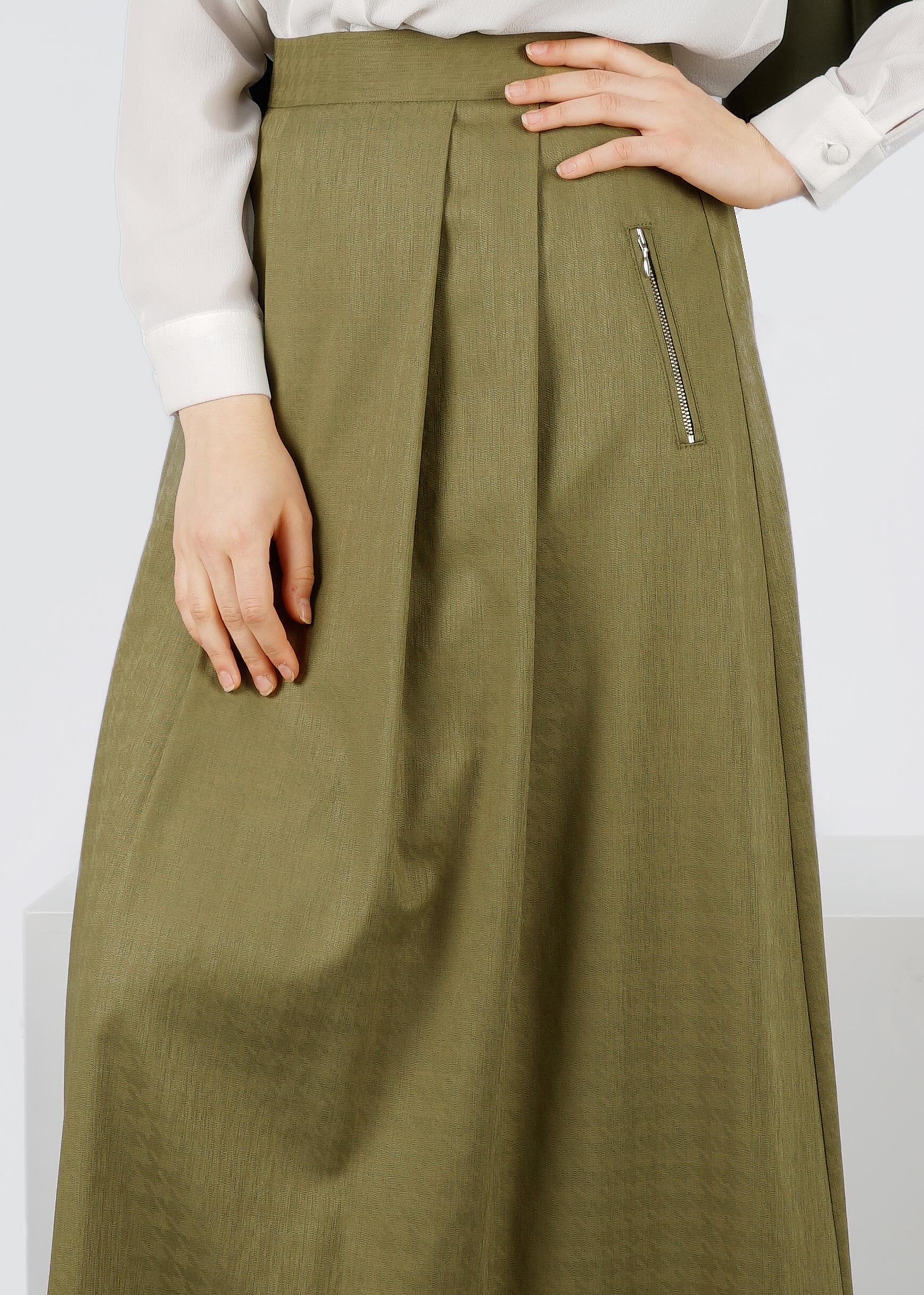 Tesettür giyim YEŞİL 6015 BERİL 736 ETEK 38/44