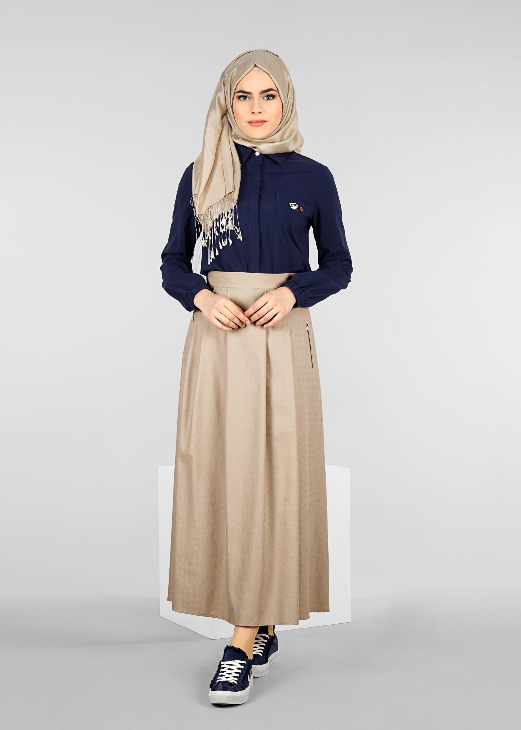 Tesettür giyim BEJ 6015 BERİL 736 ETEK 38/44