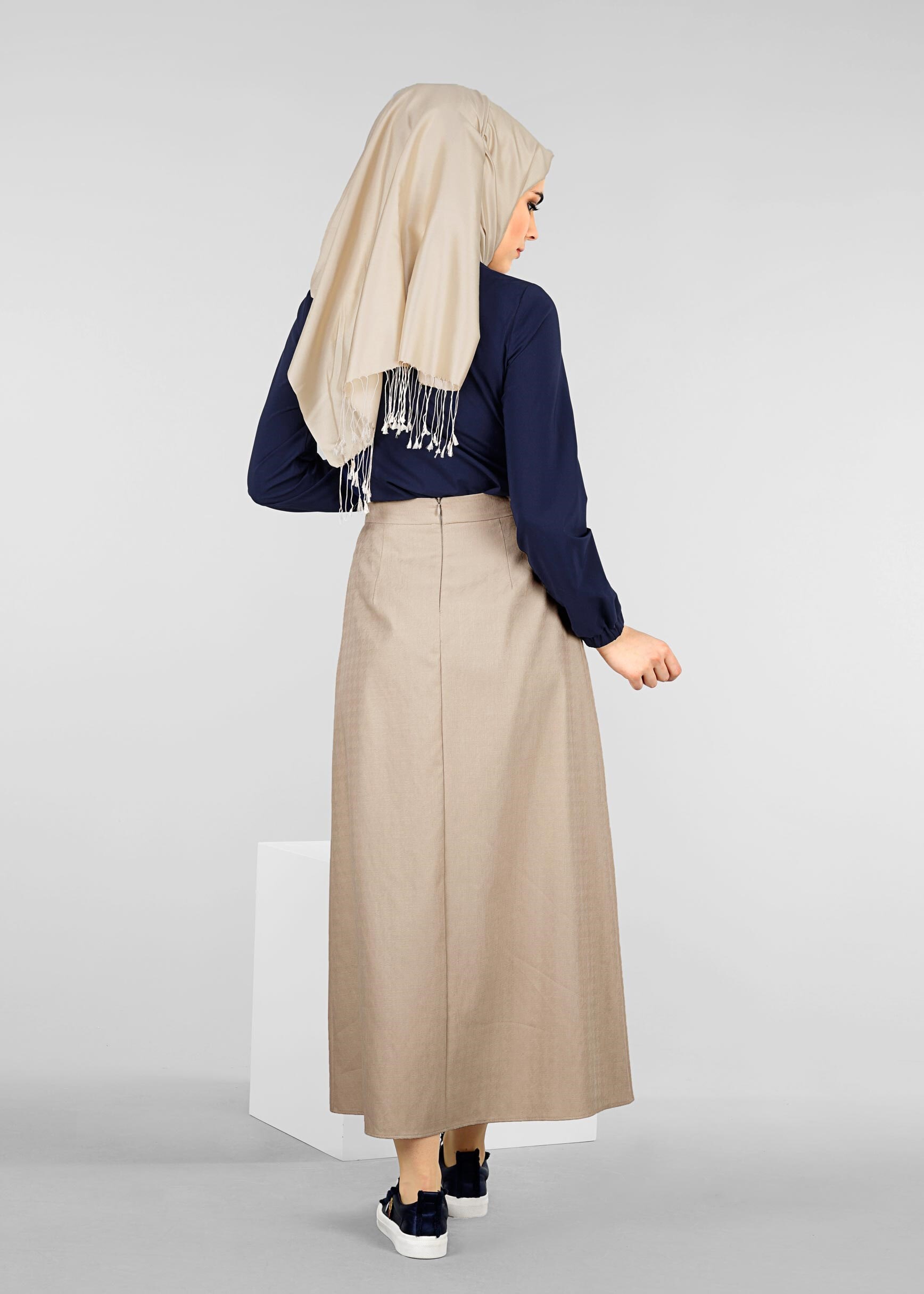 Tesettür giyim BEJ 6015 BERİL 736 ETEK 38/44