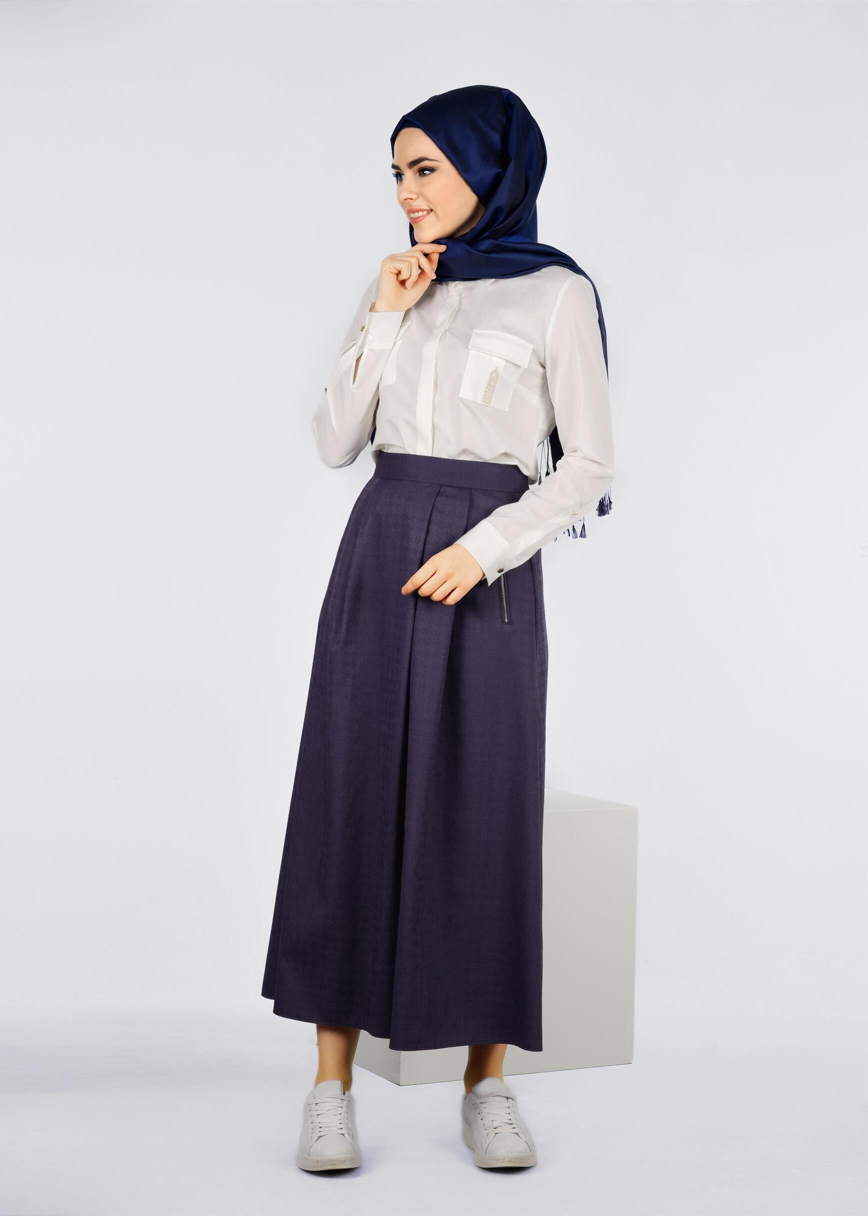 Tesettür giyim LACİVERT 6015 BERİL 736 ETEK 38/44