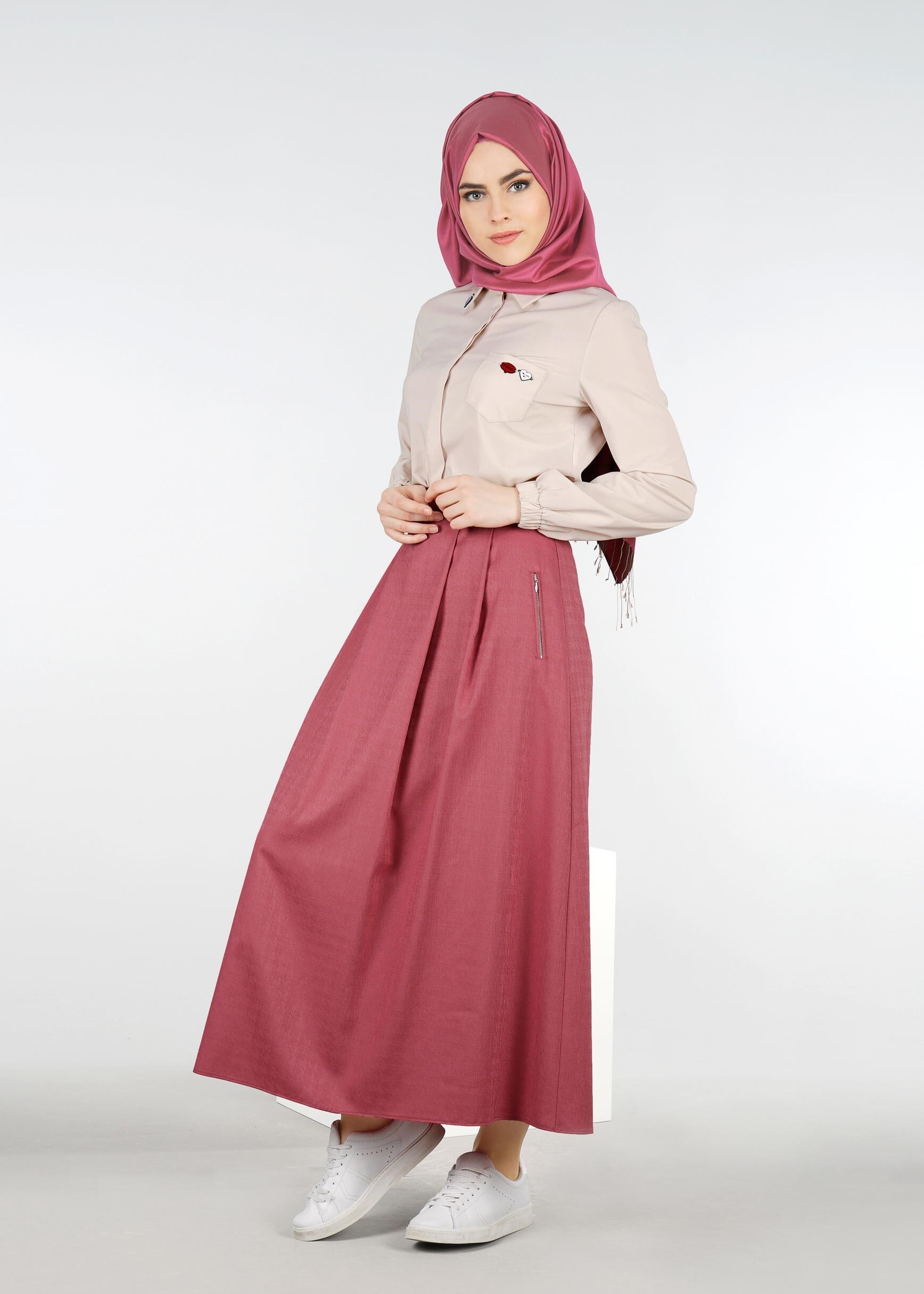 Tesettür giyim FUŞYA 6015 BERİL 736 ETEK 38/44
