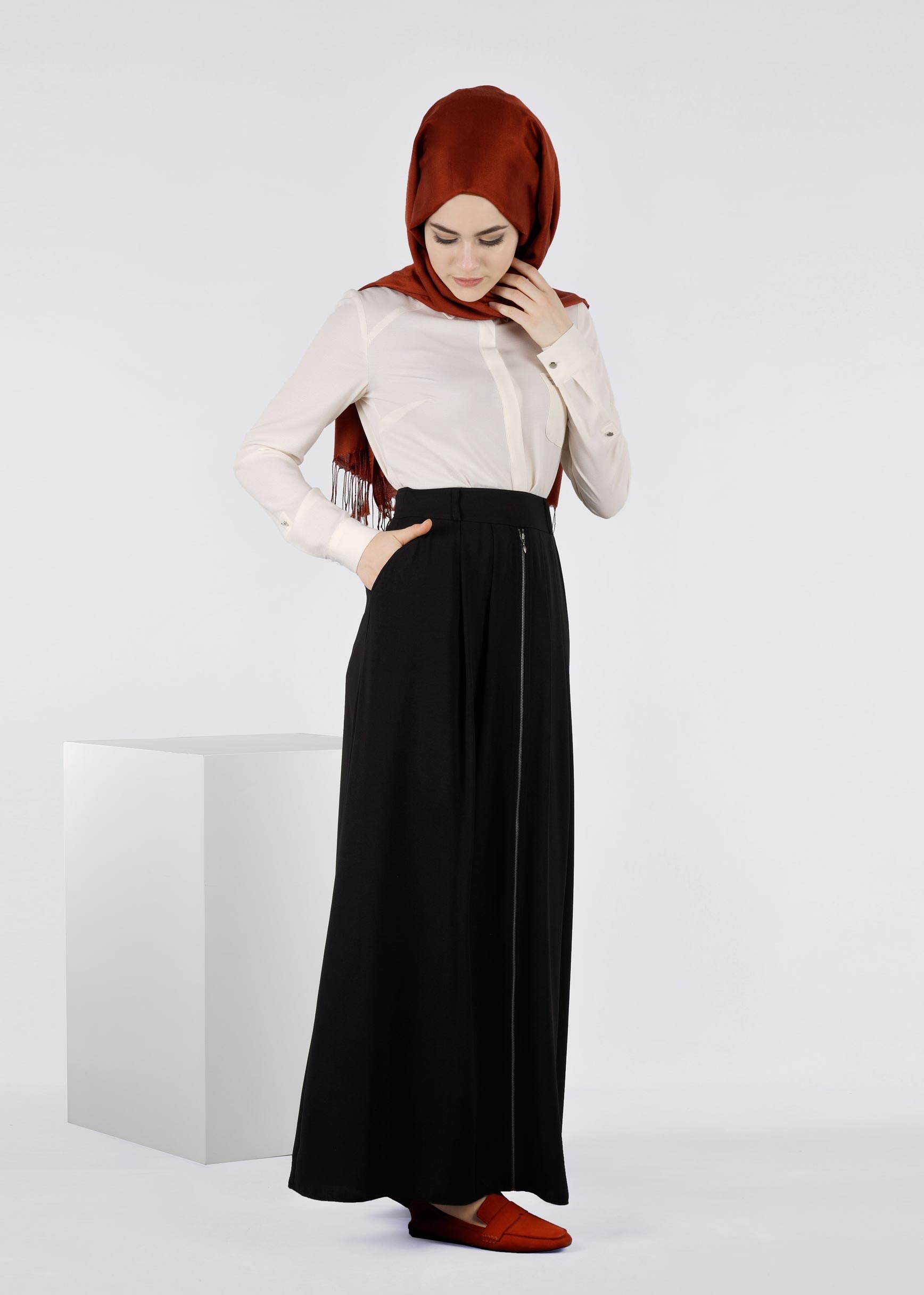 Tesettür giyim SİYAH 6016 7785 ETEK 38/44