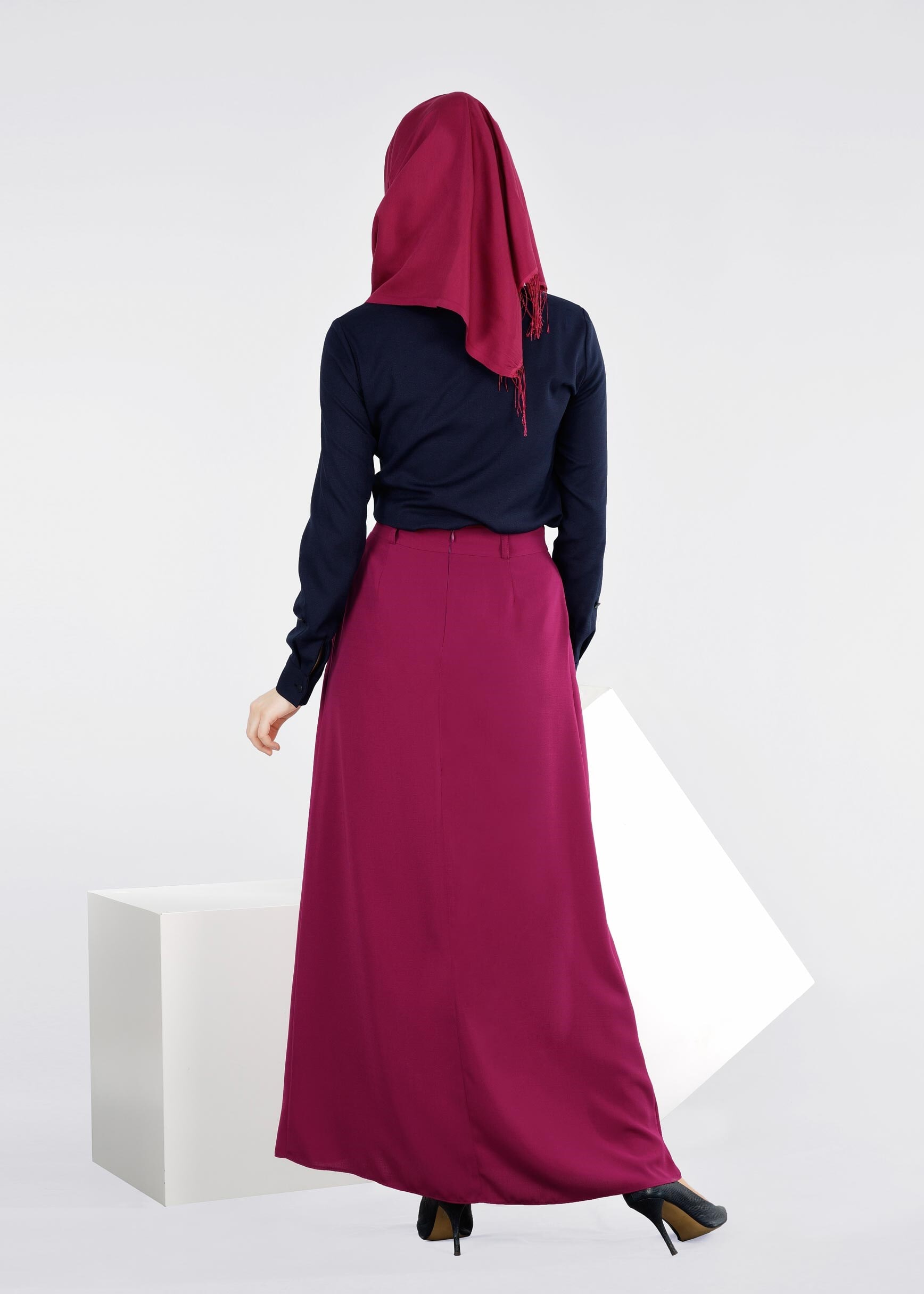 Tesettür giyim FUŞYA 6016 7785 ETEK 38/44