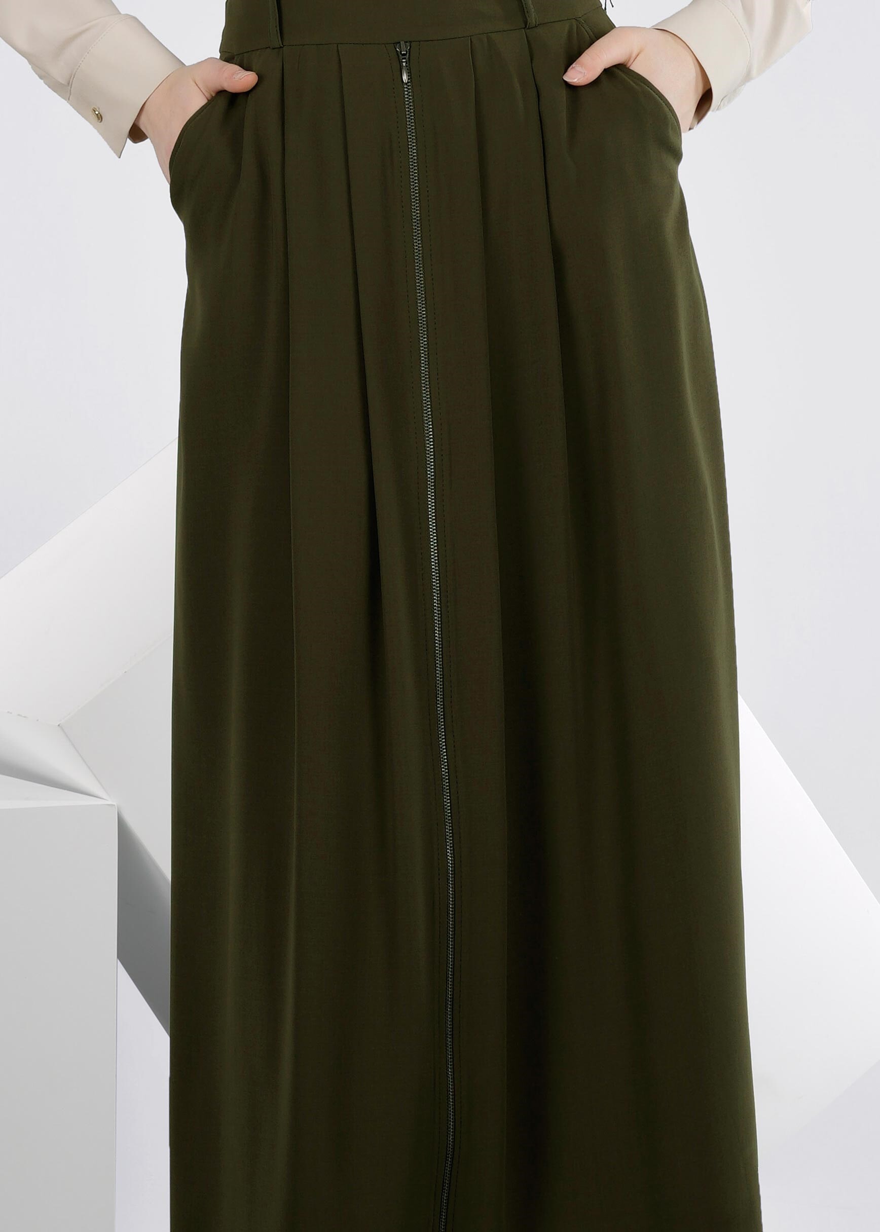 Tesettür giyim HAKİ 6016 7785 ETEK 38/44