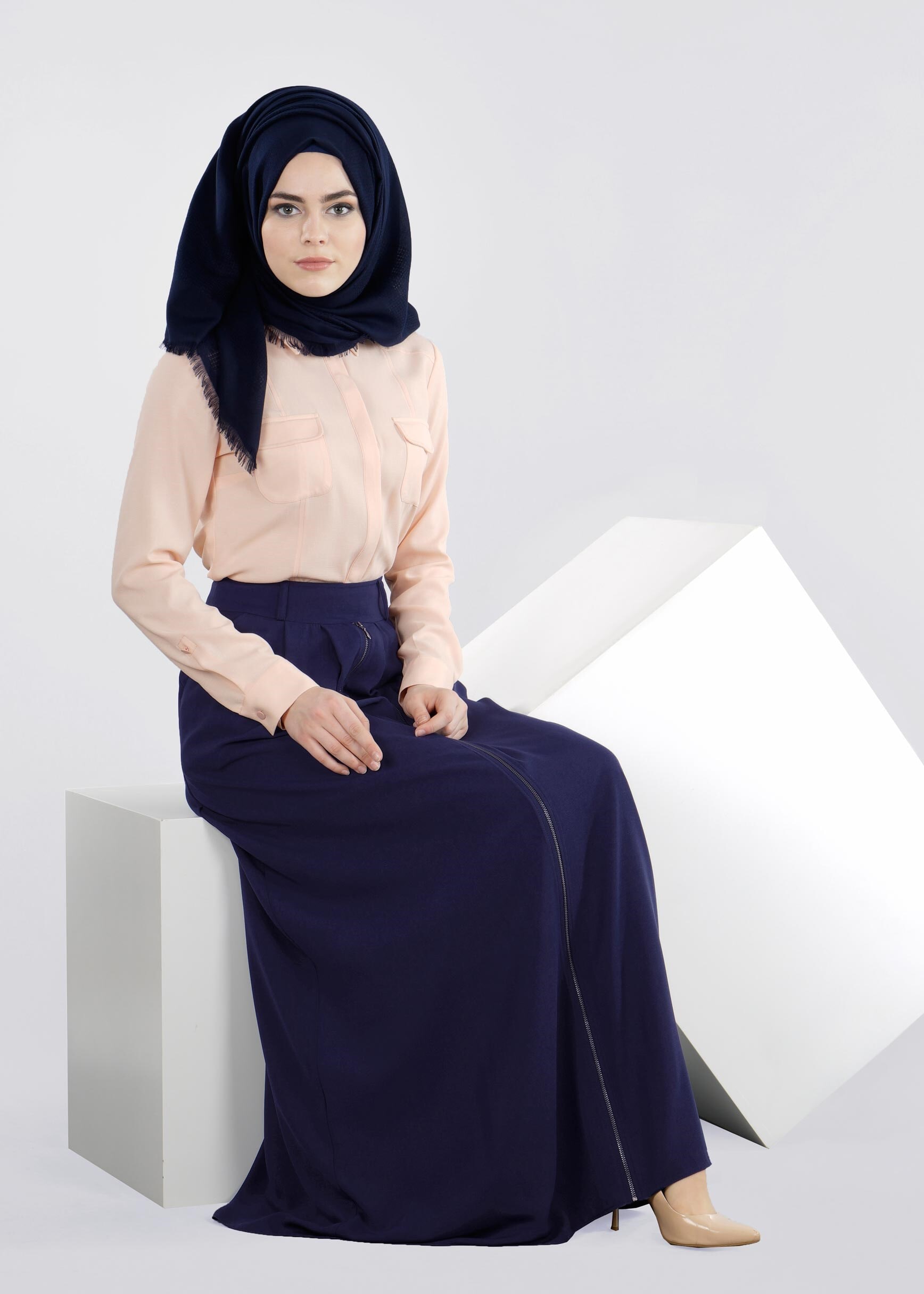 Tesettür giyim LACİVERT 6016 7785 ETEK 38/44