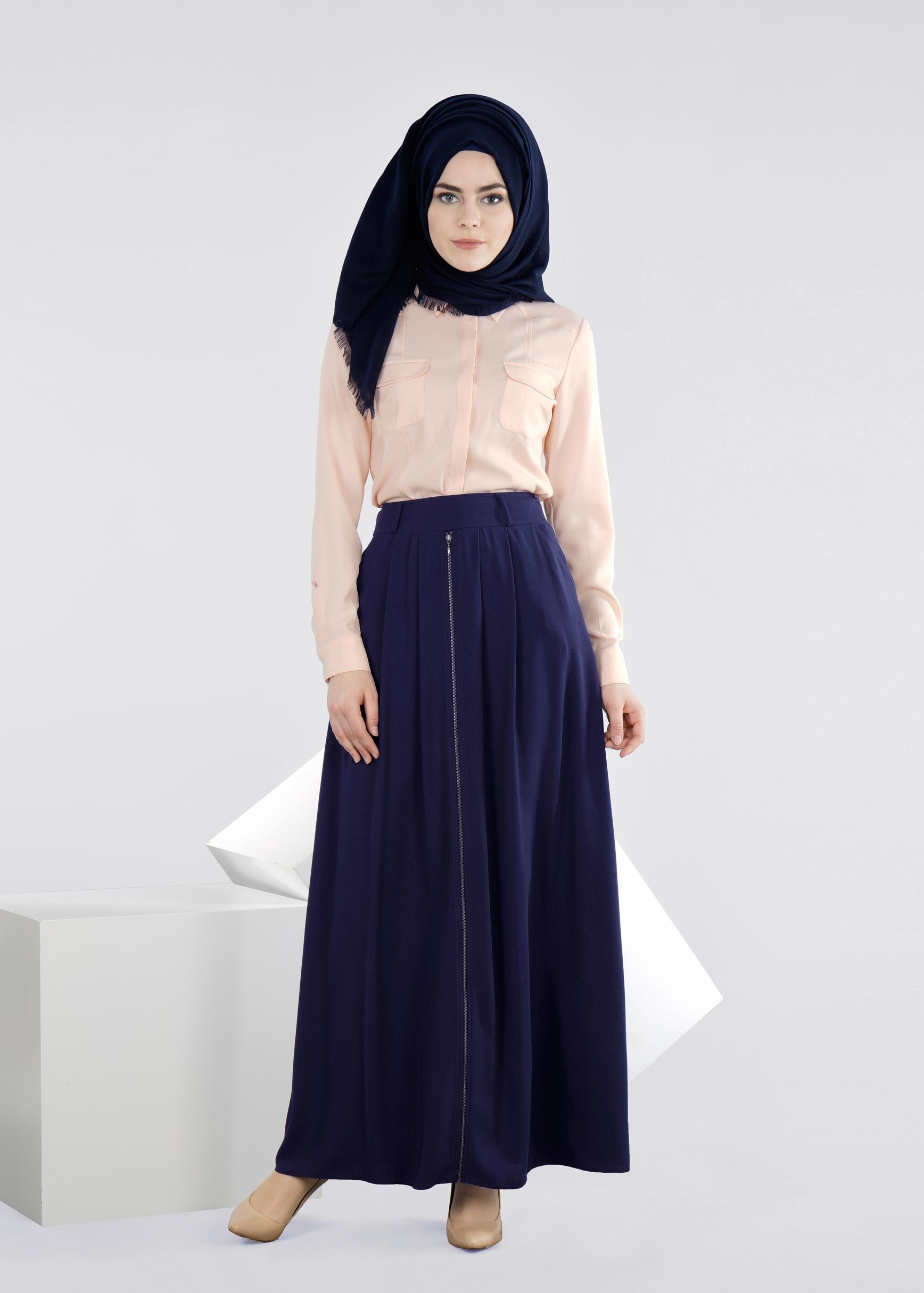 Tesettür giyim LACİVERT 6016 7785 ETEK 38/44