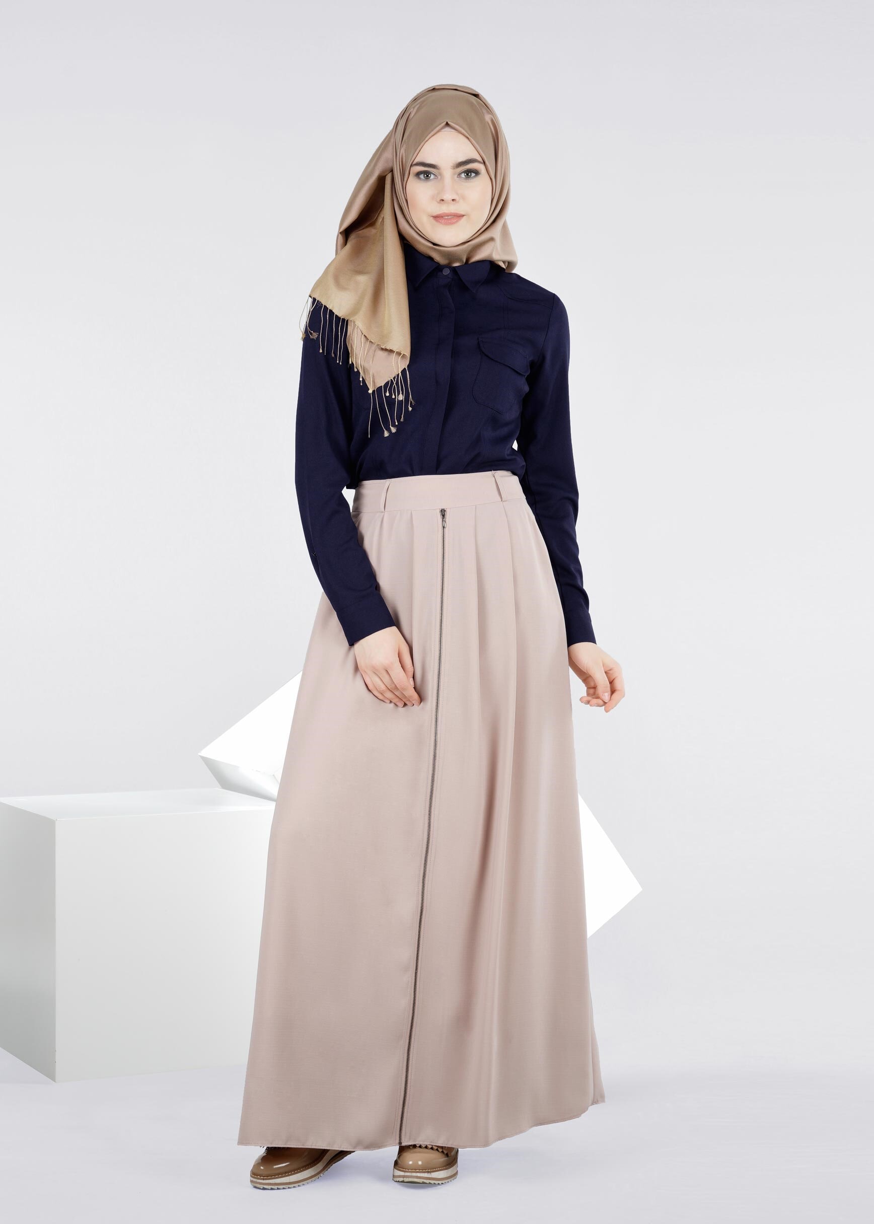 Tesettür giyim BEJ 6016 7785 ETEK 38/44