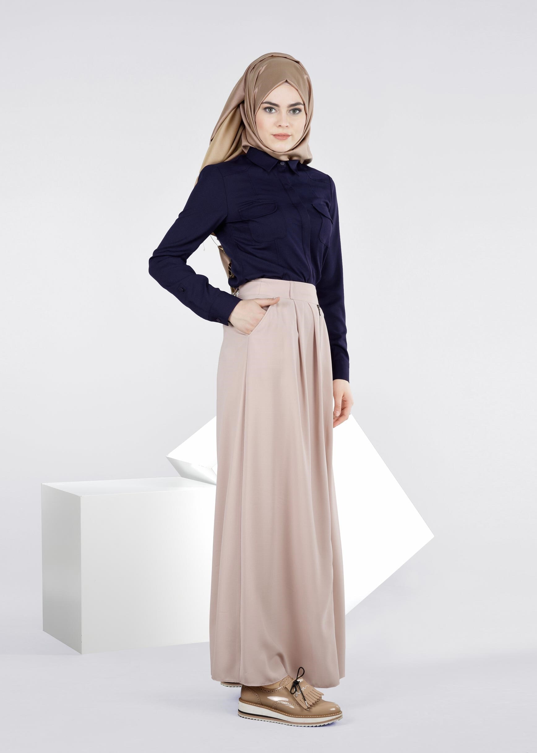 Tesettür giyim BEJ 6016 7785 ETEK 38/44