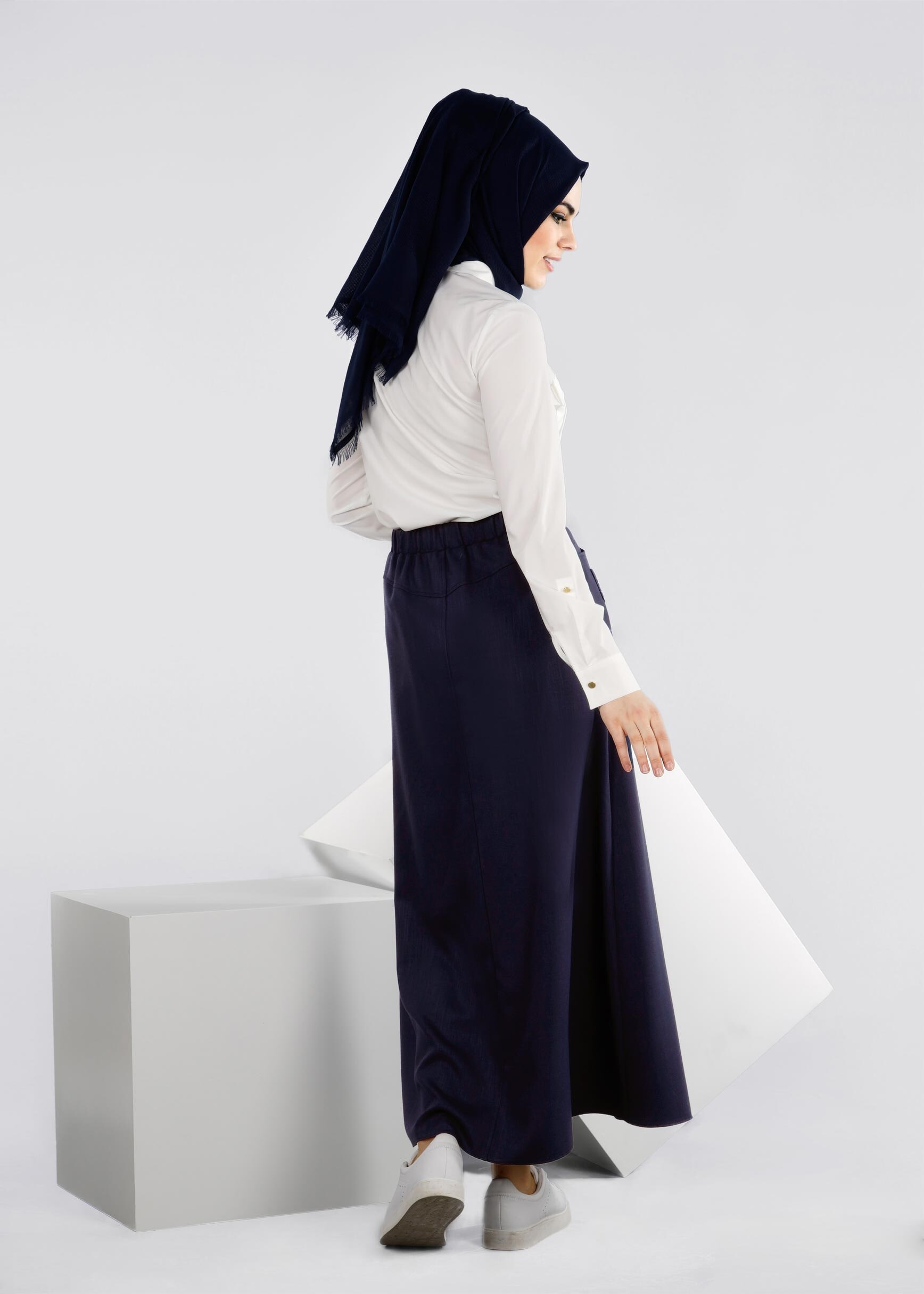 Tesettür giyim LACİVERT 6017 SHOGUN TESETTÜR ETEK 36/44 TEK38