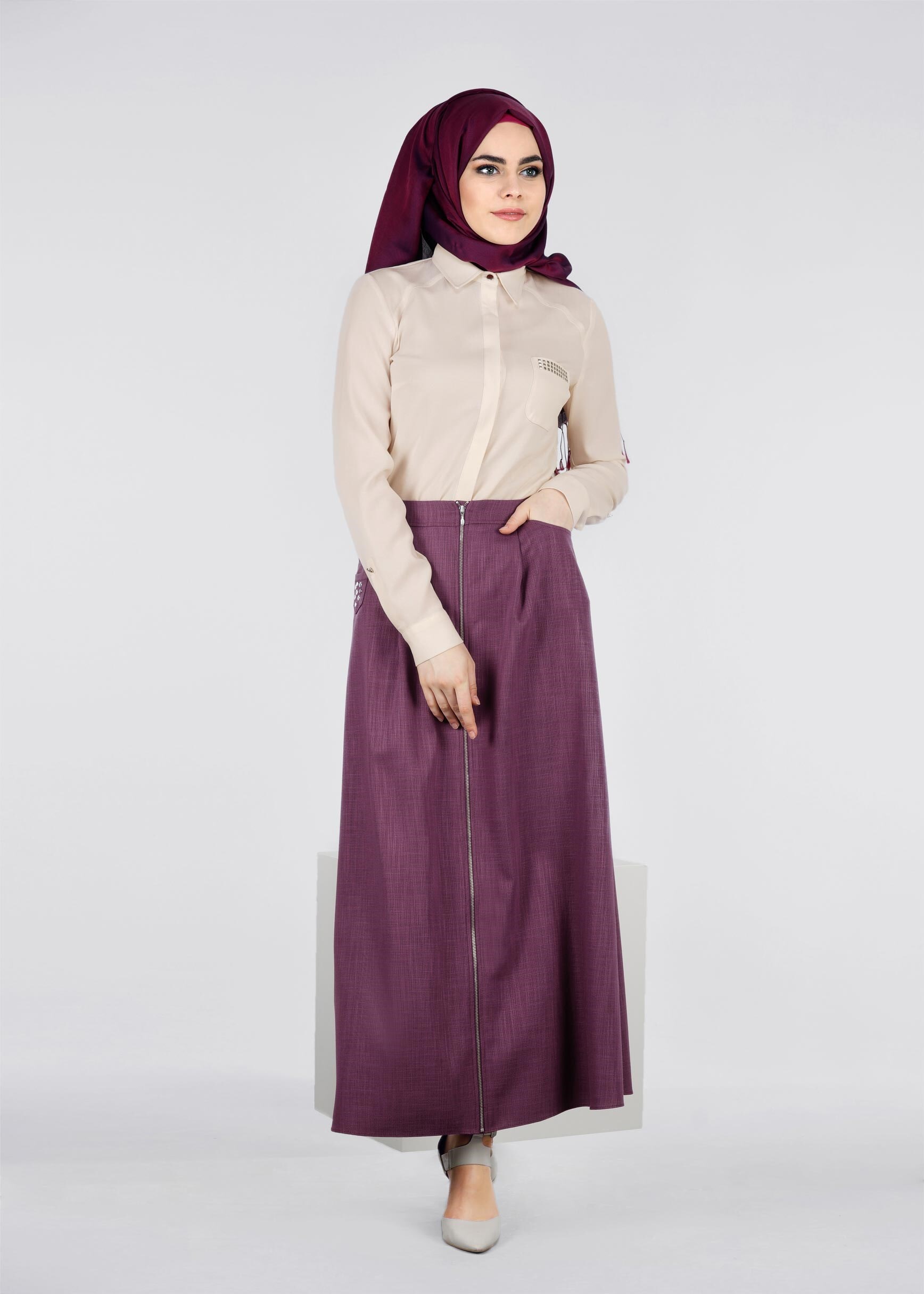 Tesettür giyim MOR 6017 SHOGUN TESETTÜR ETEK 36/44 TEK38