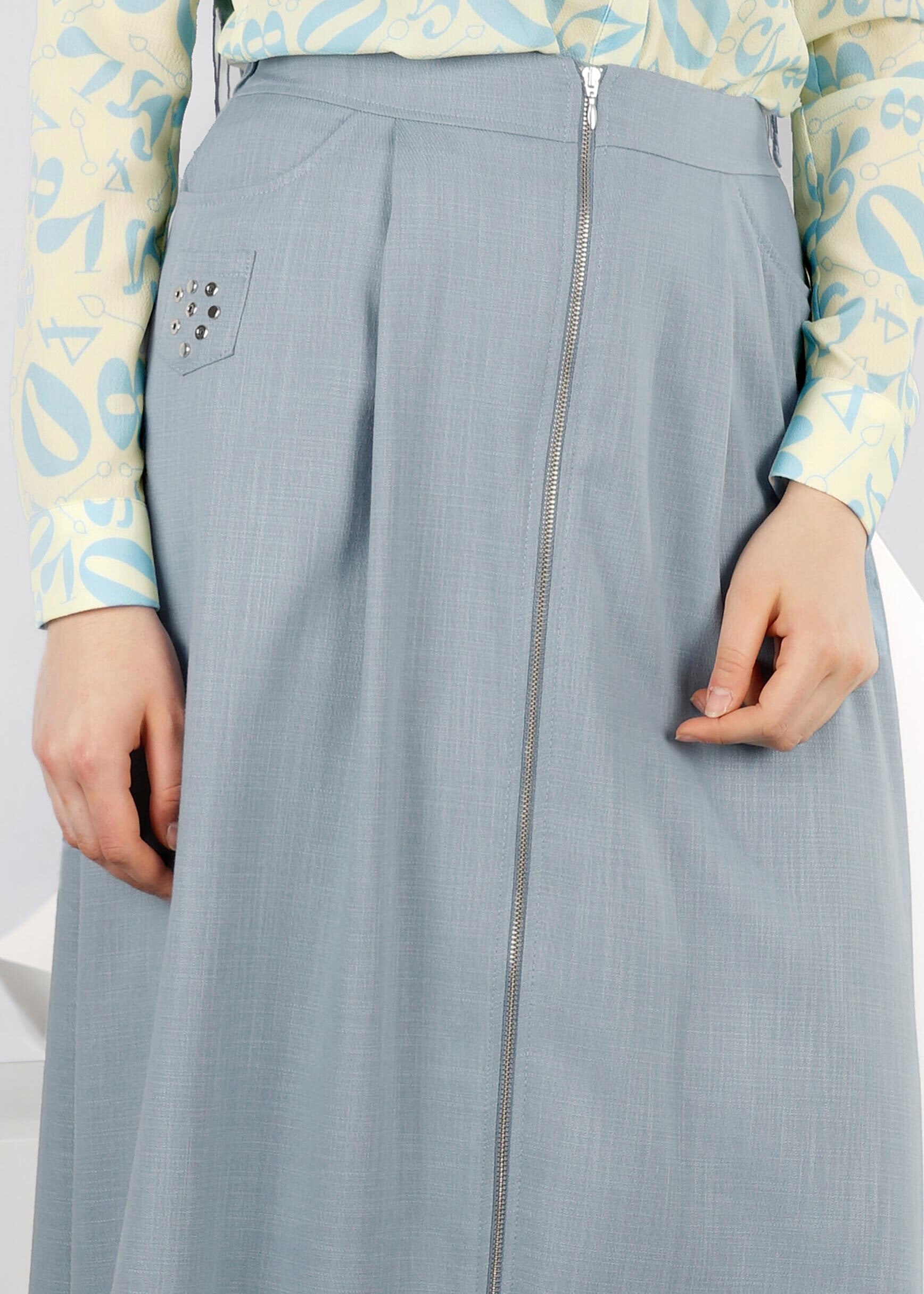 Tesettür giyim MAVİ 6017 SHOGUN TESETTÜR ETEK 36/44 TEK38