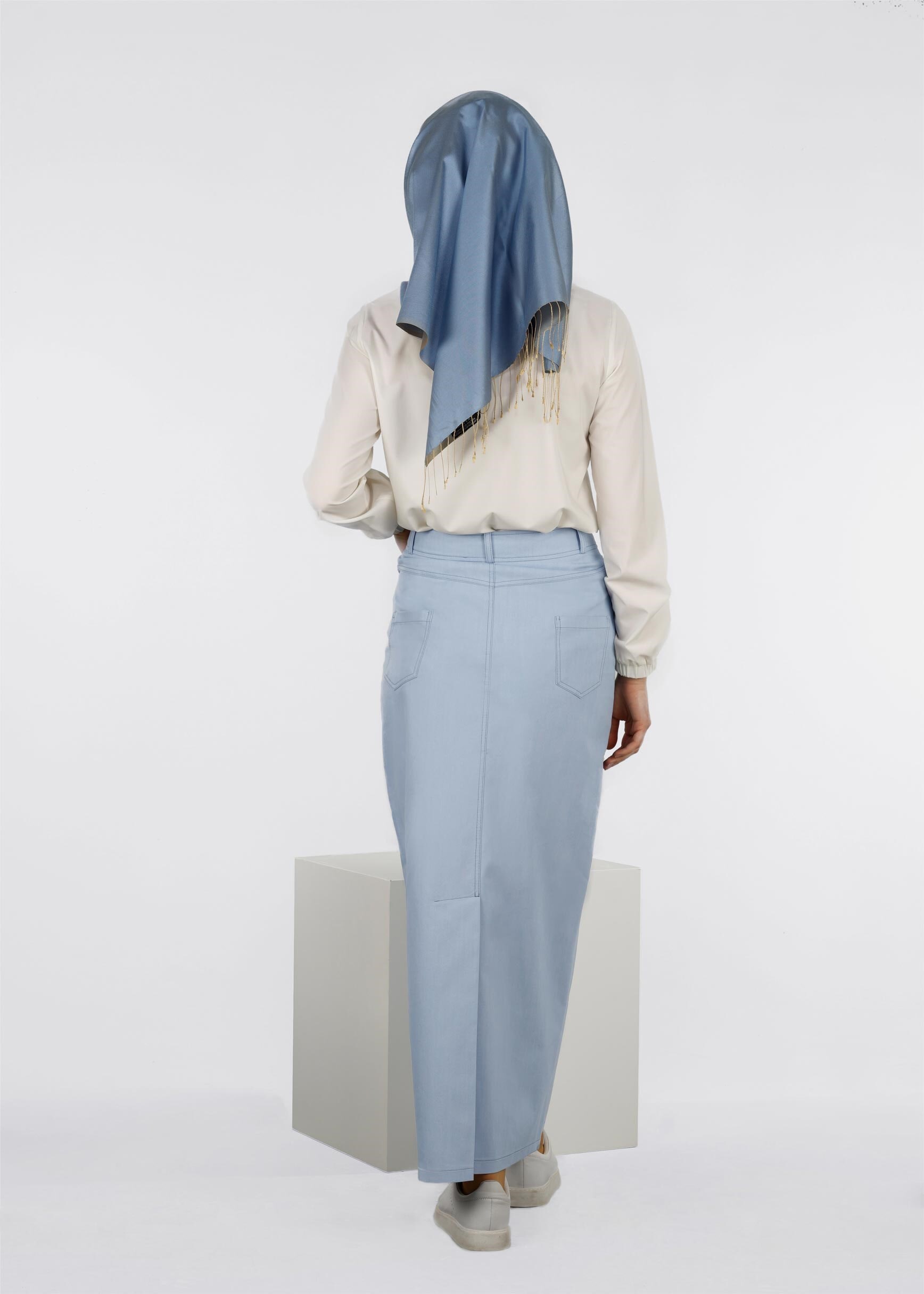 Tesettür giyim MAVİ 6018 OWEN 553 TESETTÜR ETEK38/44 TEK38