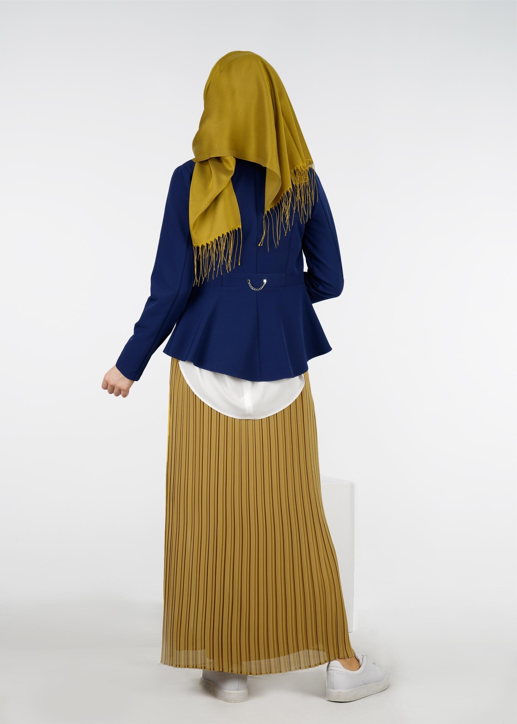 Tesettür giyim SARI 6019 NEW MULTİ ŞİFON ETEK 38/46