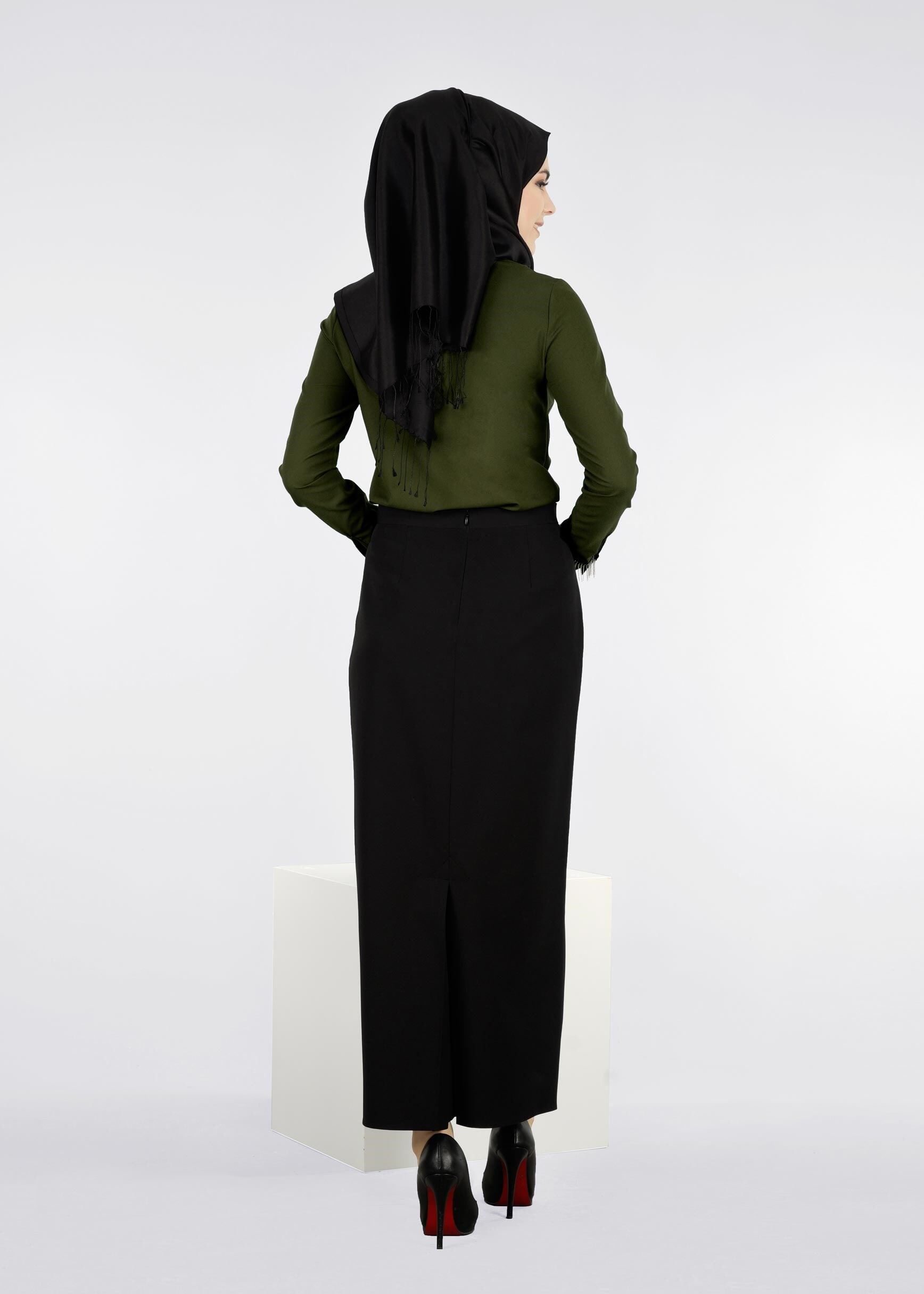 Tesettür giyim SİYAH 6020 ZOOM ETEK 38/48 TEK42