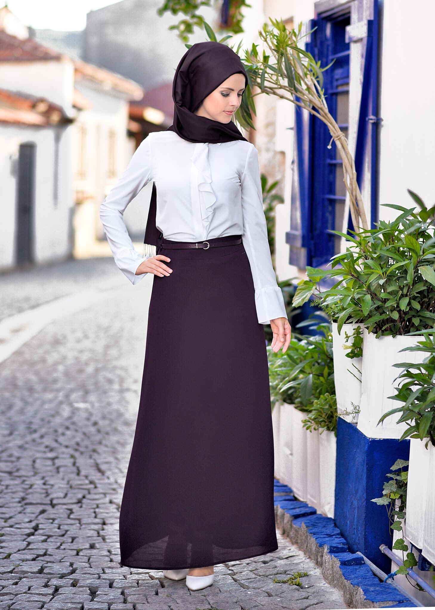 Tesettür giyim MOR 6021 ORLANDO ETEK 38/46 TEK40-42