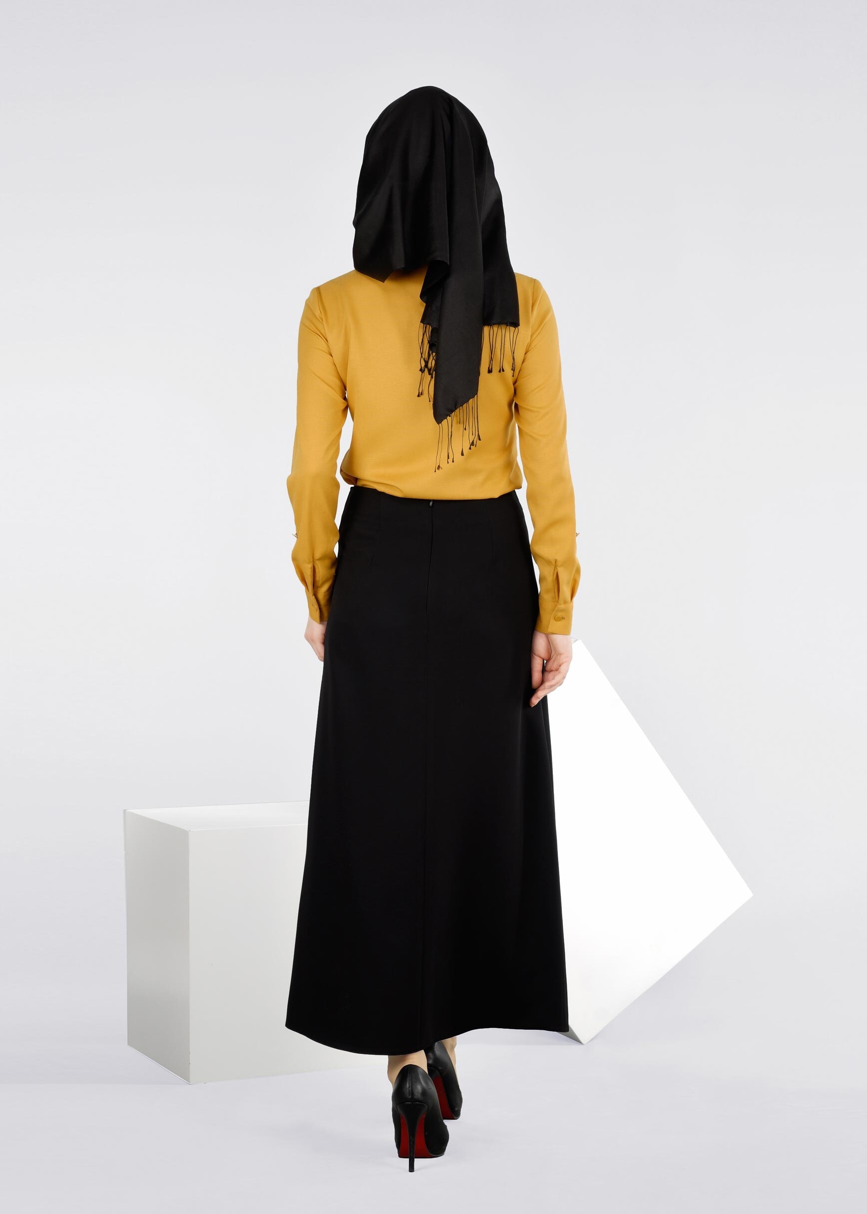 Tesettür giyim SİYAH 6022 ZADE ETEK 38/46 TEK40